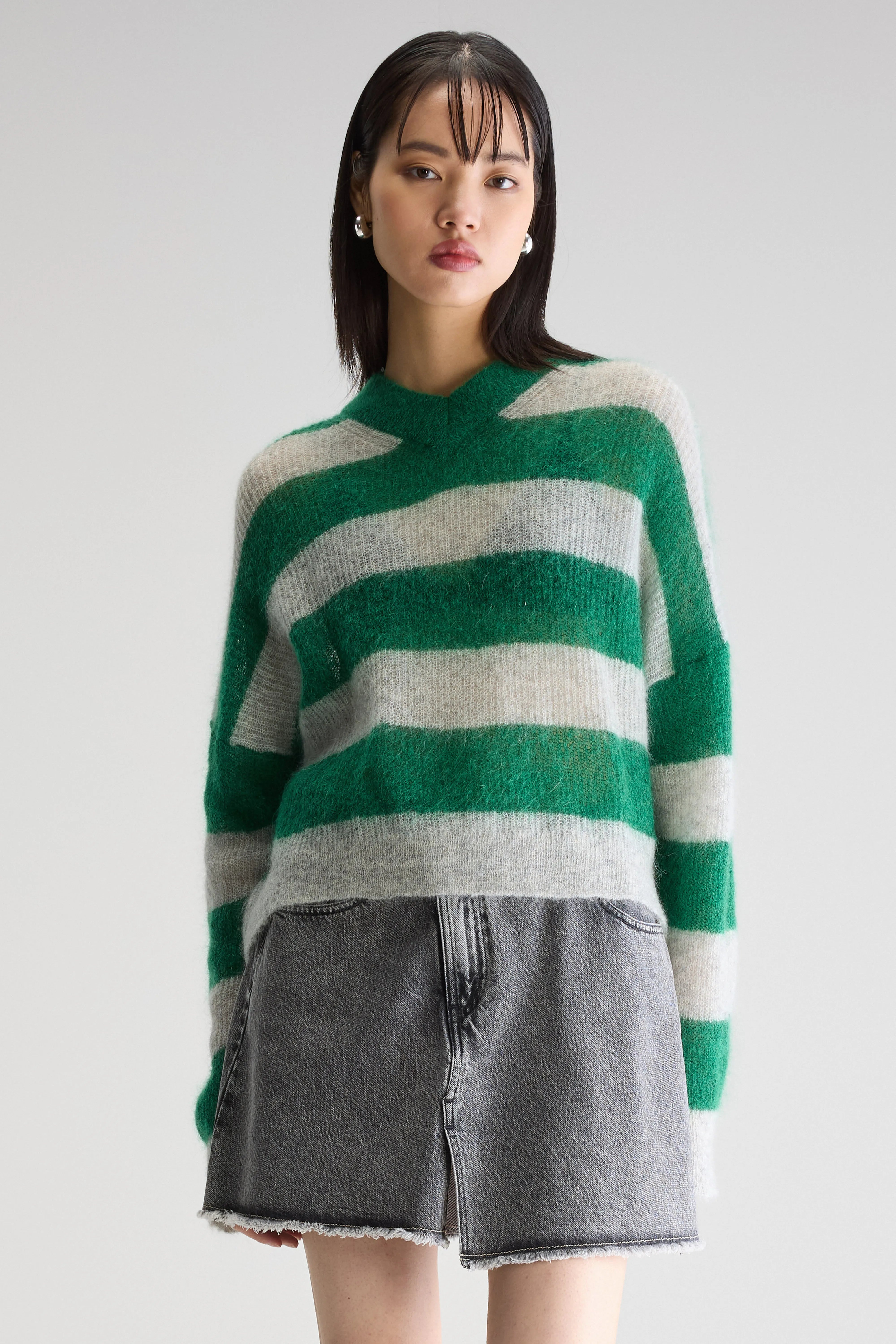 Pull col V Arcy (251 / W / STRIPE A)