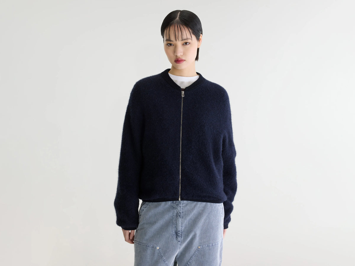 Asedi zip-up cardigan (252 / W / NAVY)