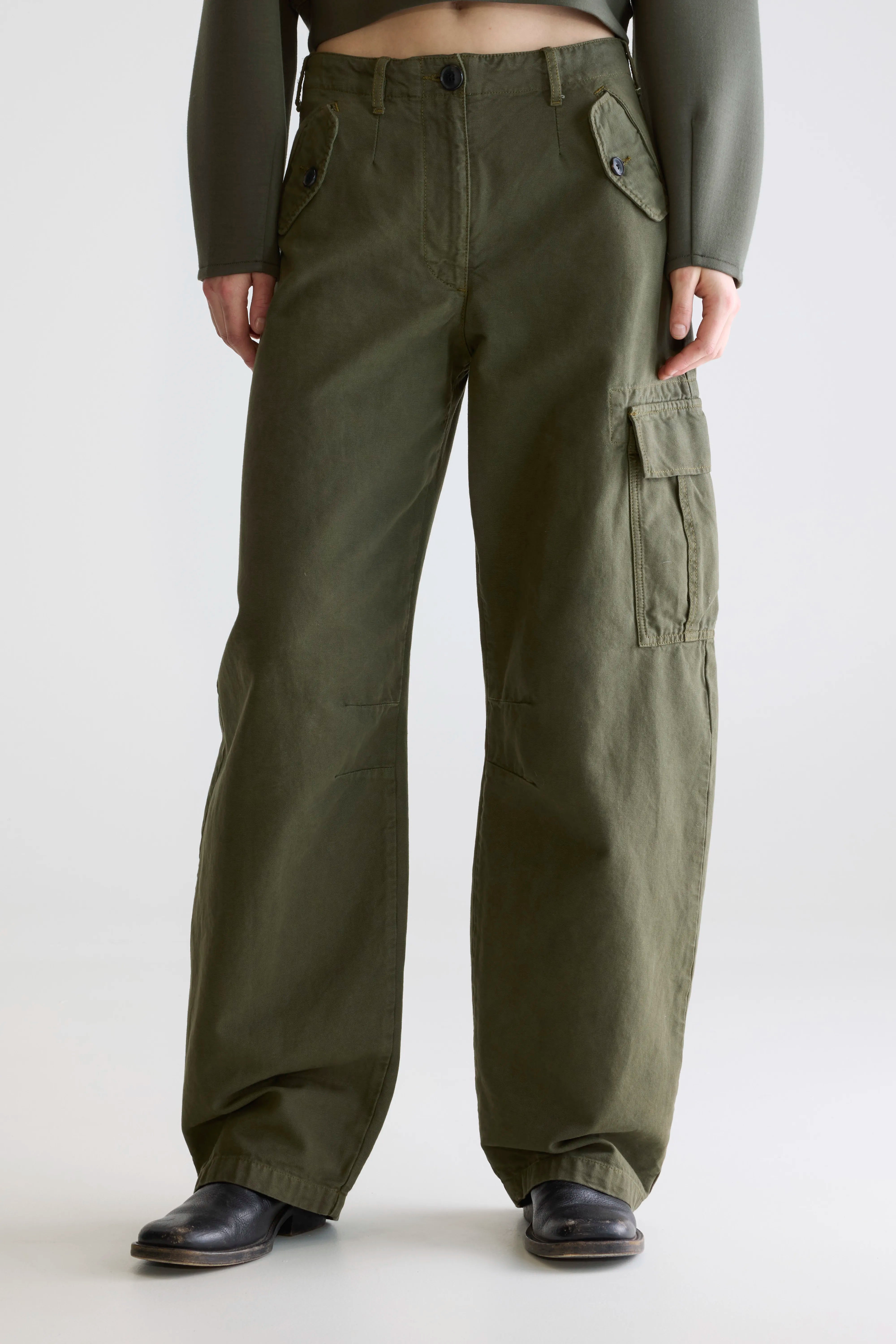 Piazza relaxed trousers (252 / W / OLIVE)