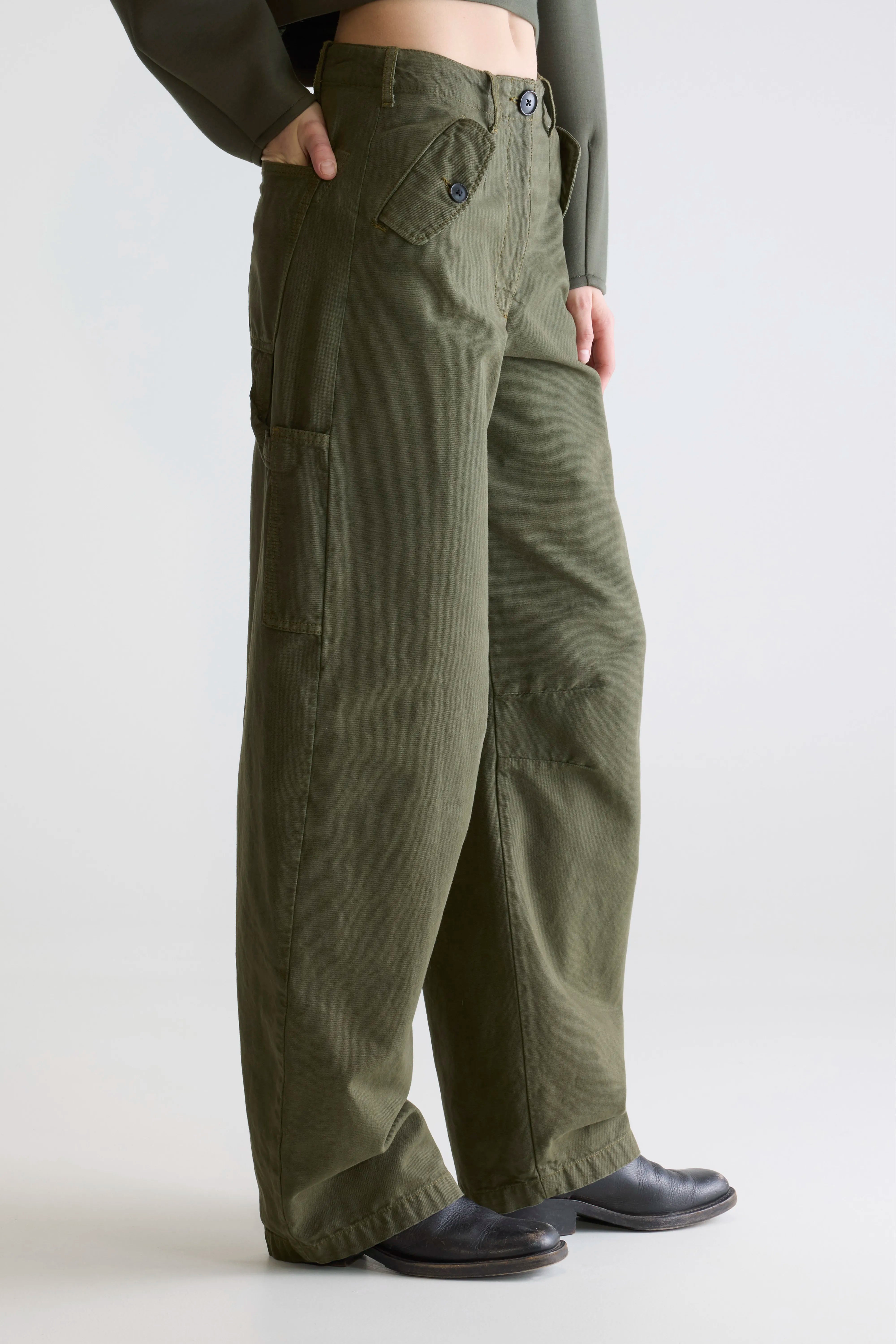 Piazza relaxed trousers (252 / W / OLIVE)