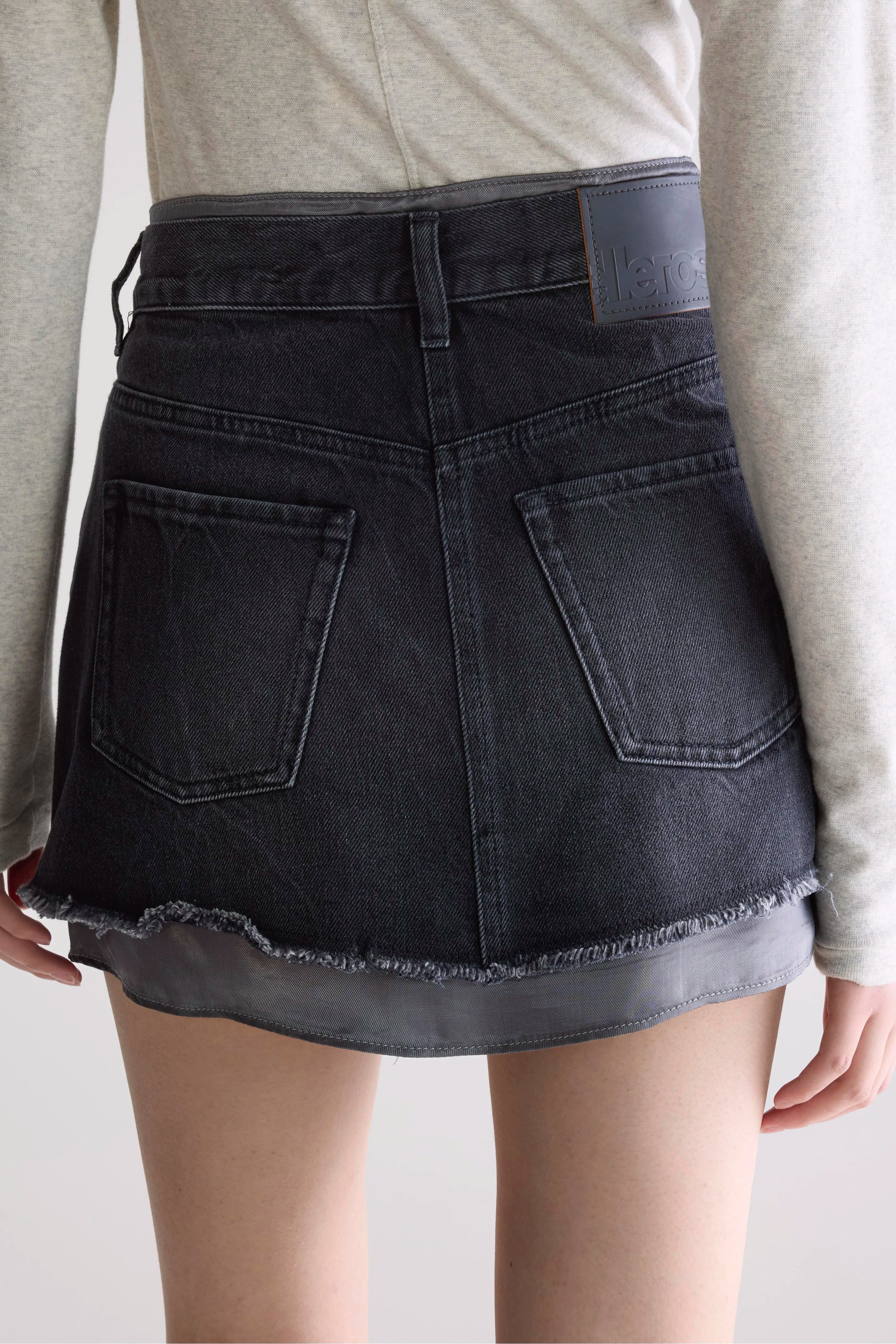 Prissy zwarte denim minirok (252 / W / USED BLACK)