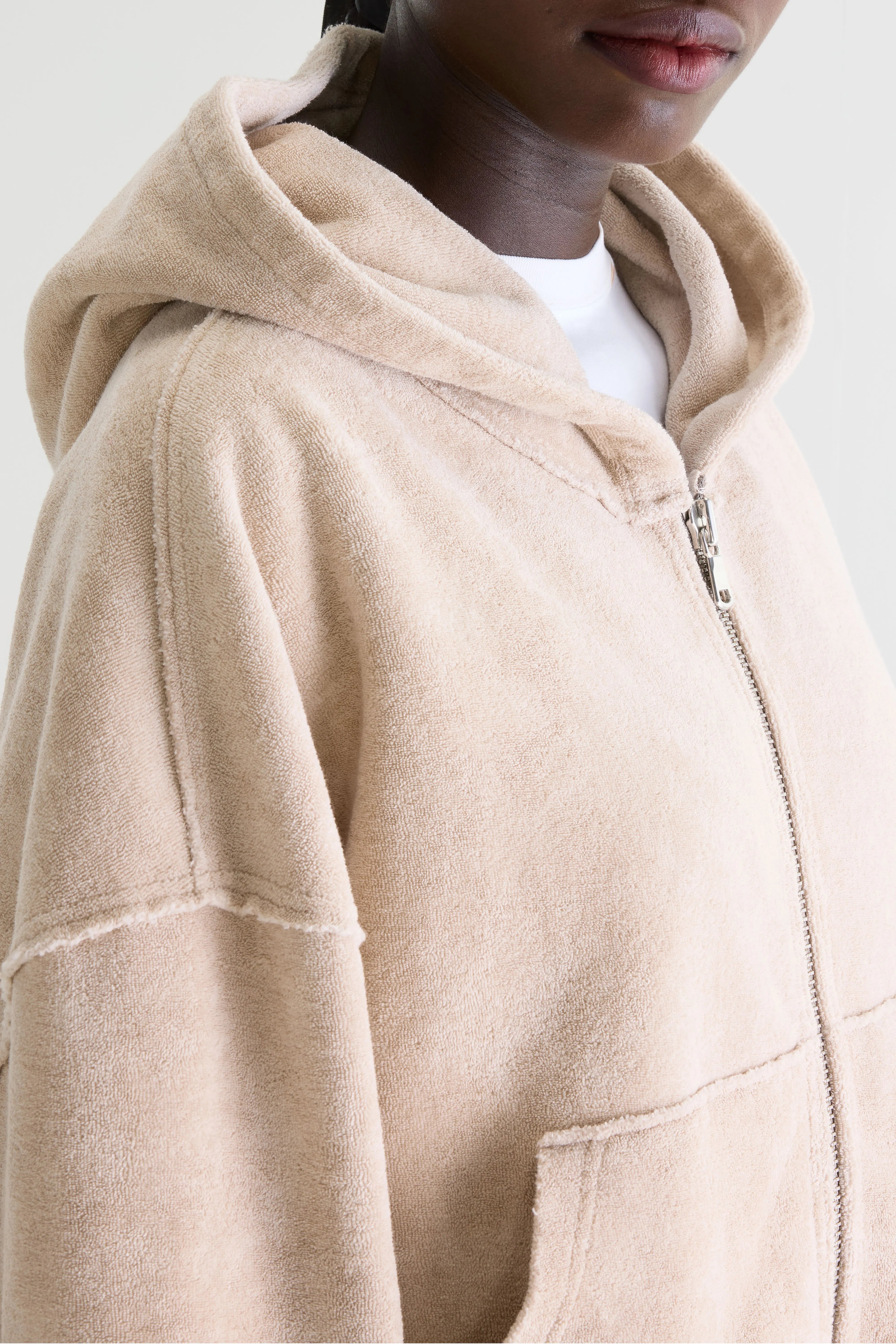 Fannel hoodie (252 / W / STONE)