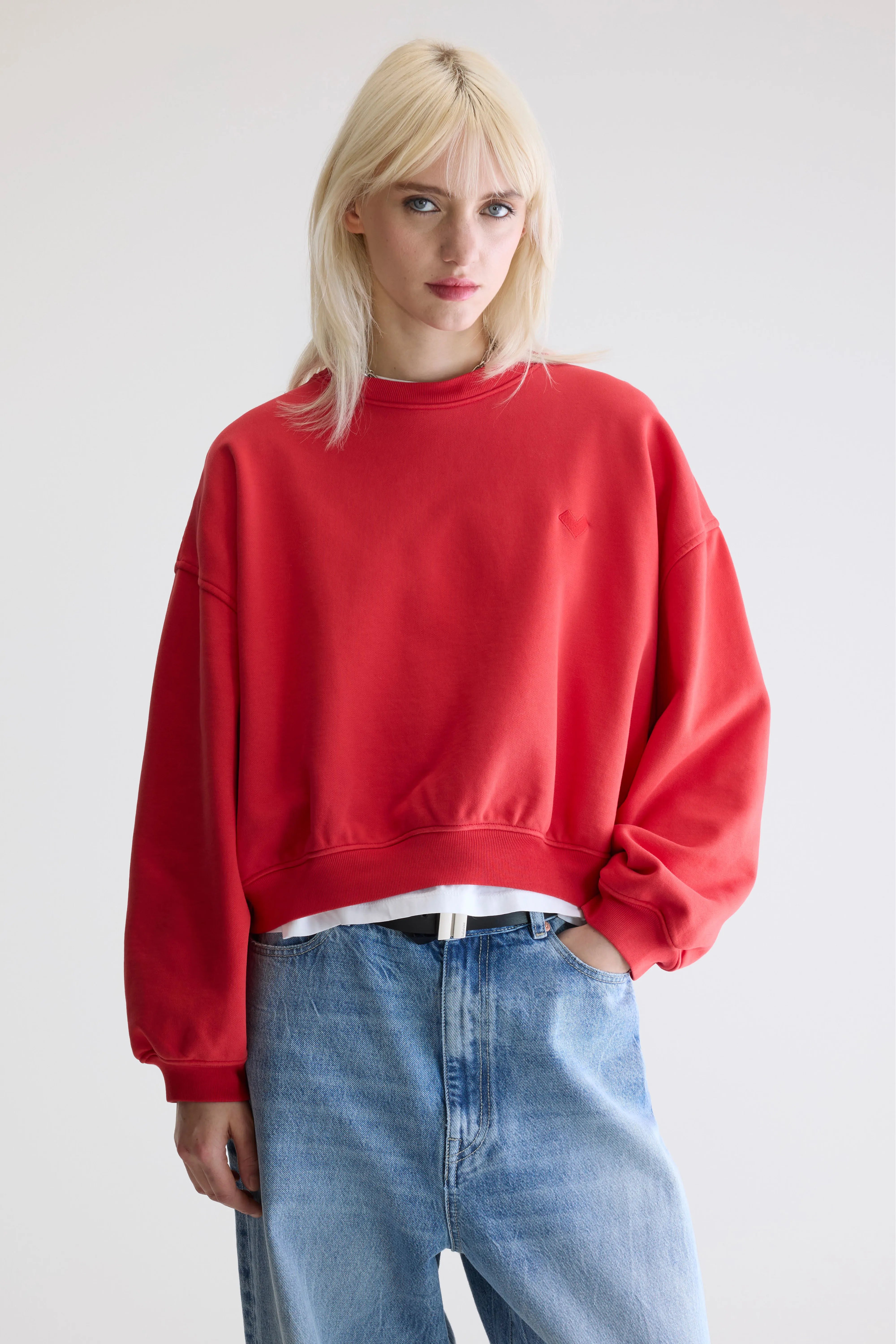 Fancy Cropped Crewneck Sweatshirt - Sanguine For Women | Bellerose