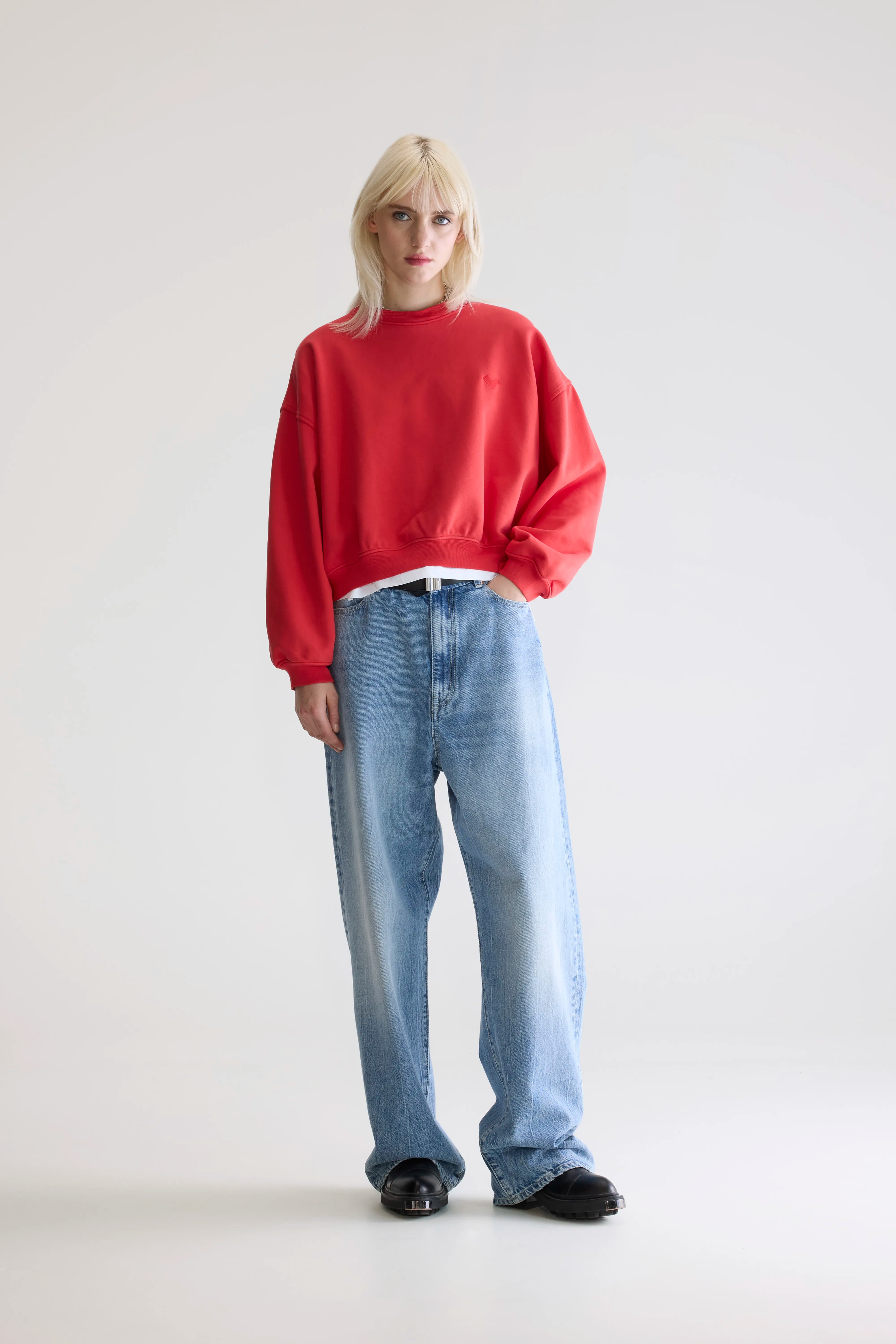 Fancy Cropped Crewneck Sweatshirt - Sanguine For Women | Bellerose