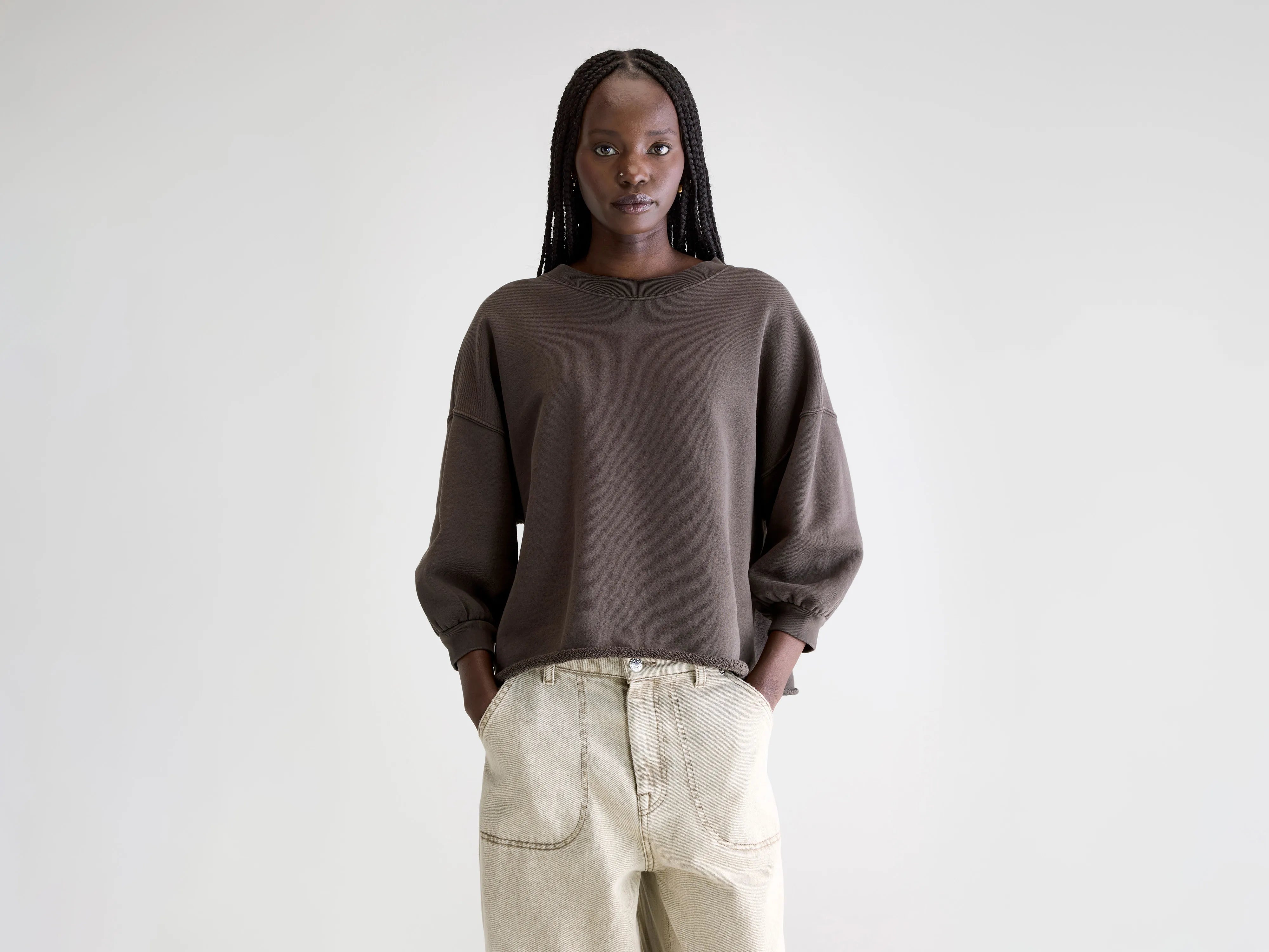 Vicske Crewneck Sweatshirt - Dark roast For Women | Bellerose