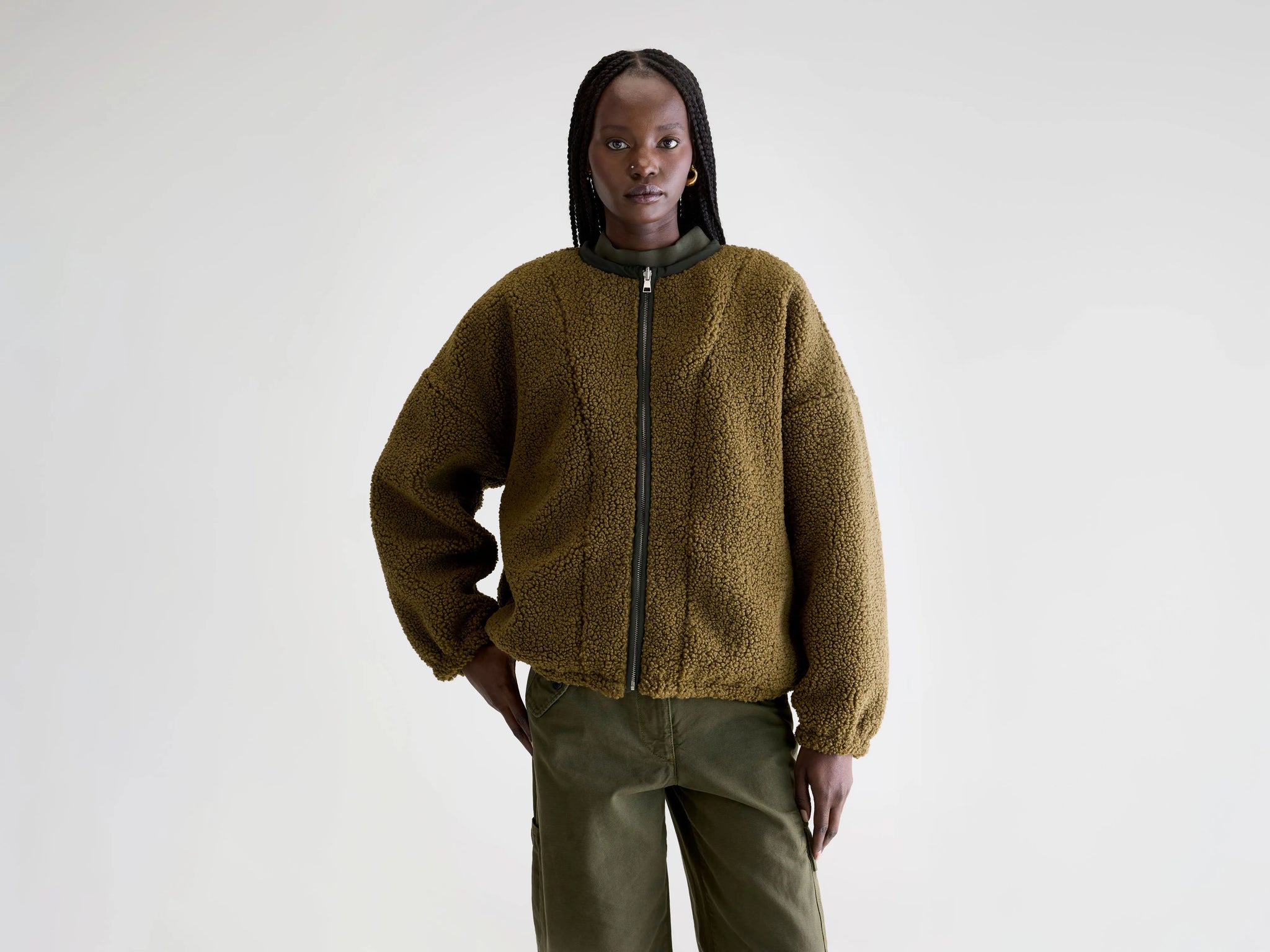 Reversible brown and khaki jacket for women | Bellerose