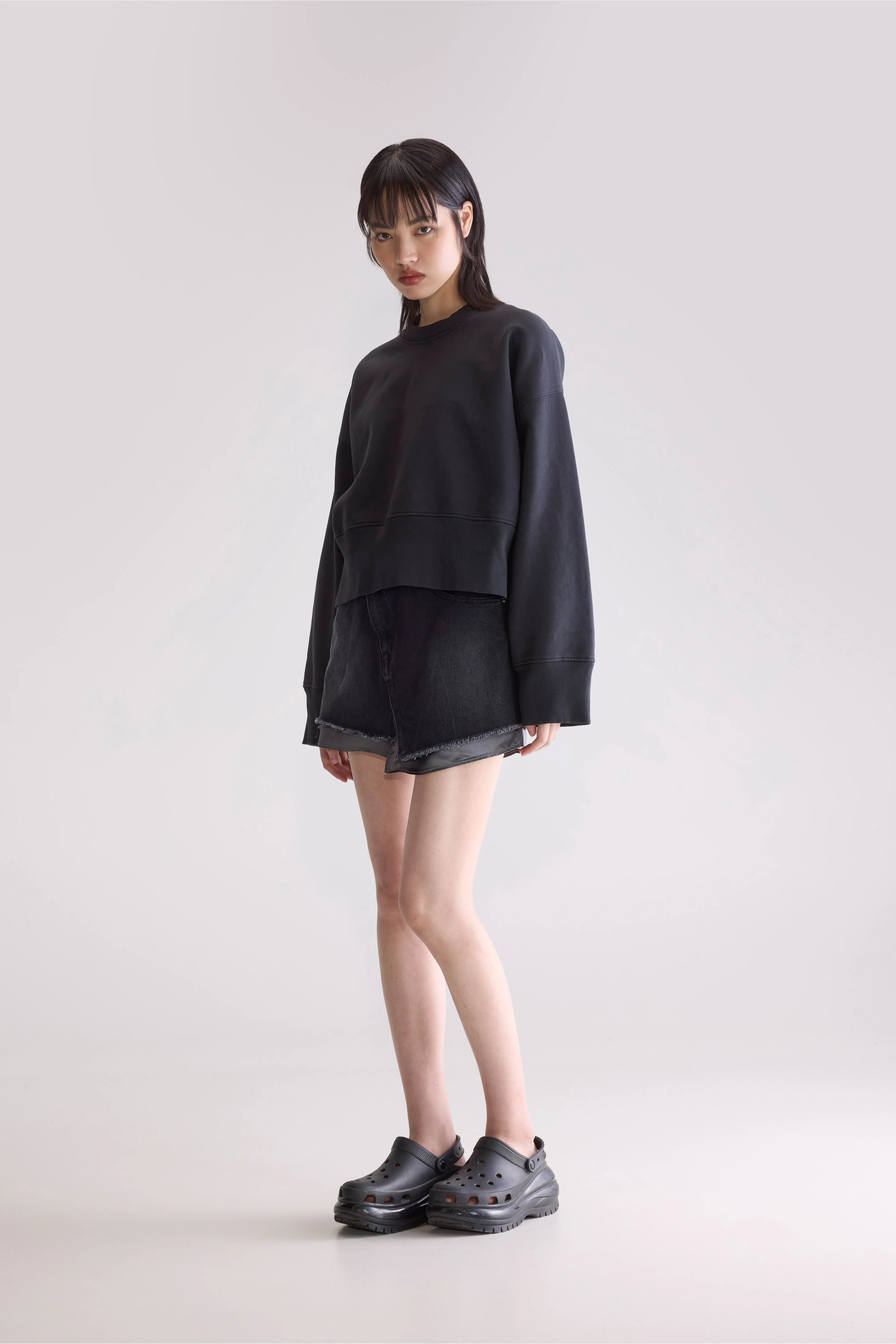 Slenni sweatshirt met ronde hals (252 / W / ACIER)