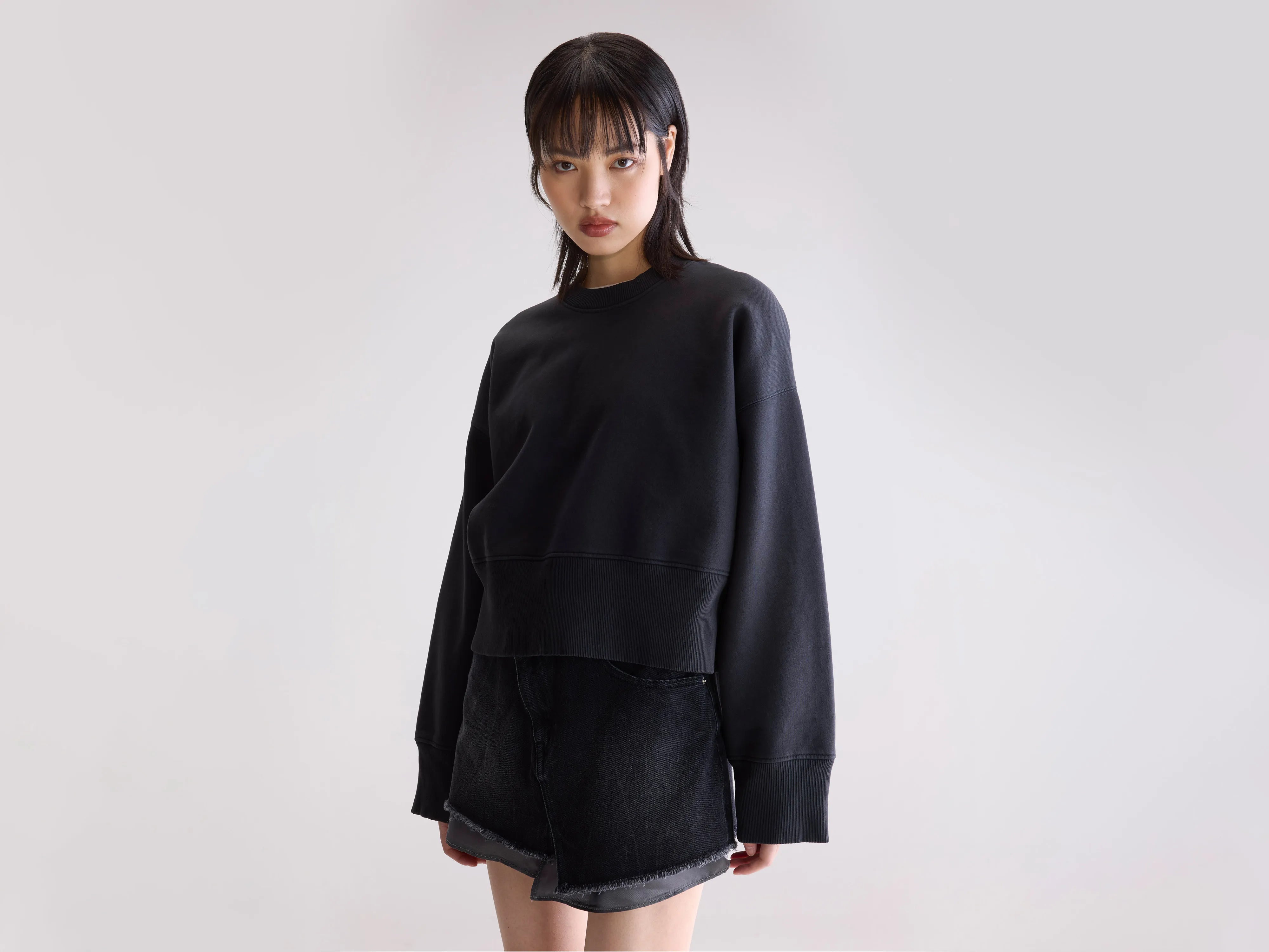 Slenni sweatshirt met ronde hals (252 / W / ACIER)