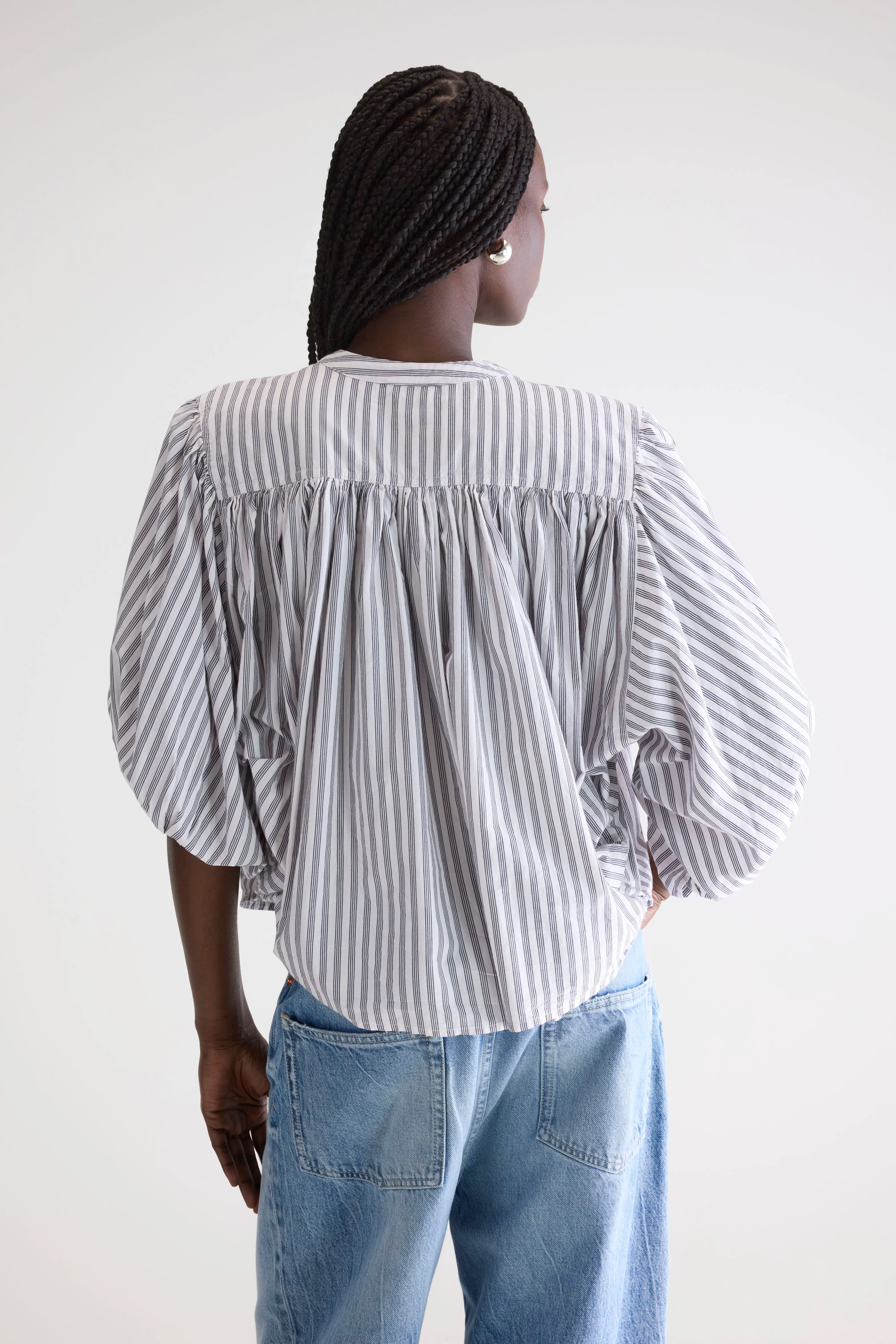 Blouse cropped Ink (252 / W / STRIPE A)