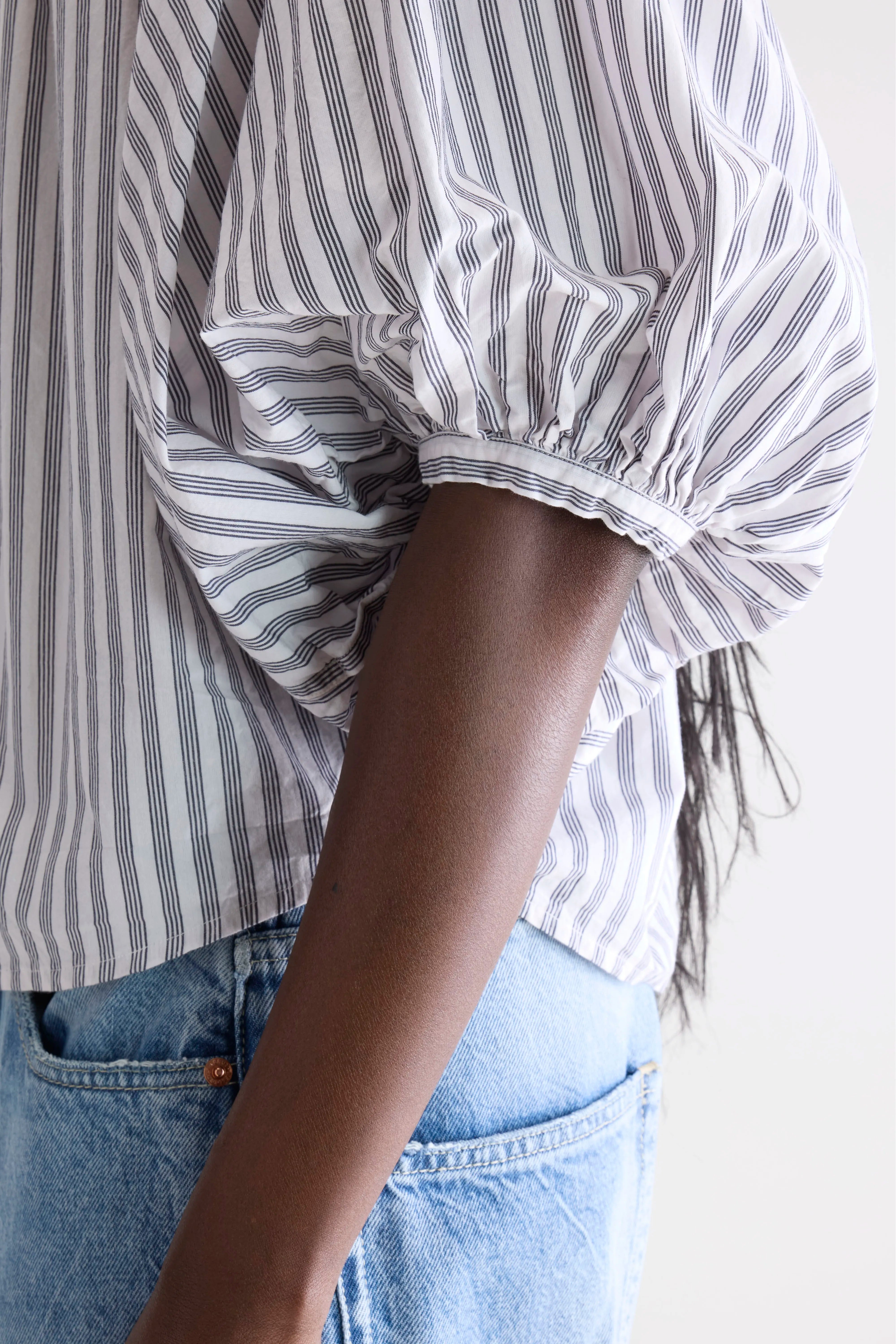 Blouse cropped Ink (252 / W / STRIPE A)