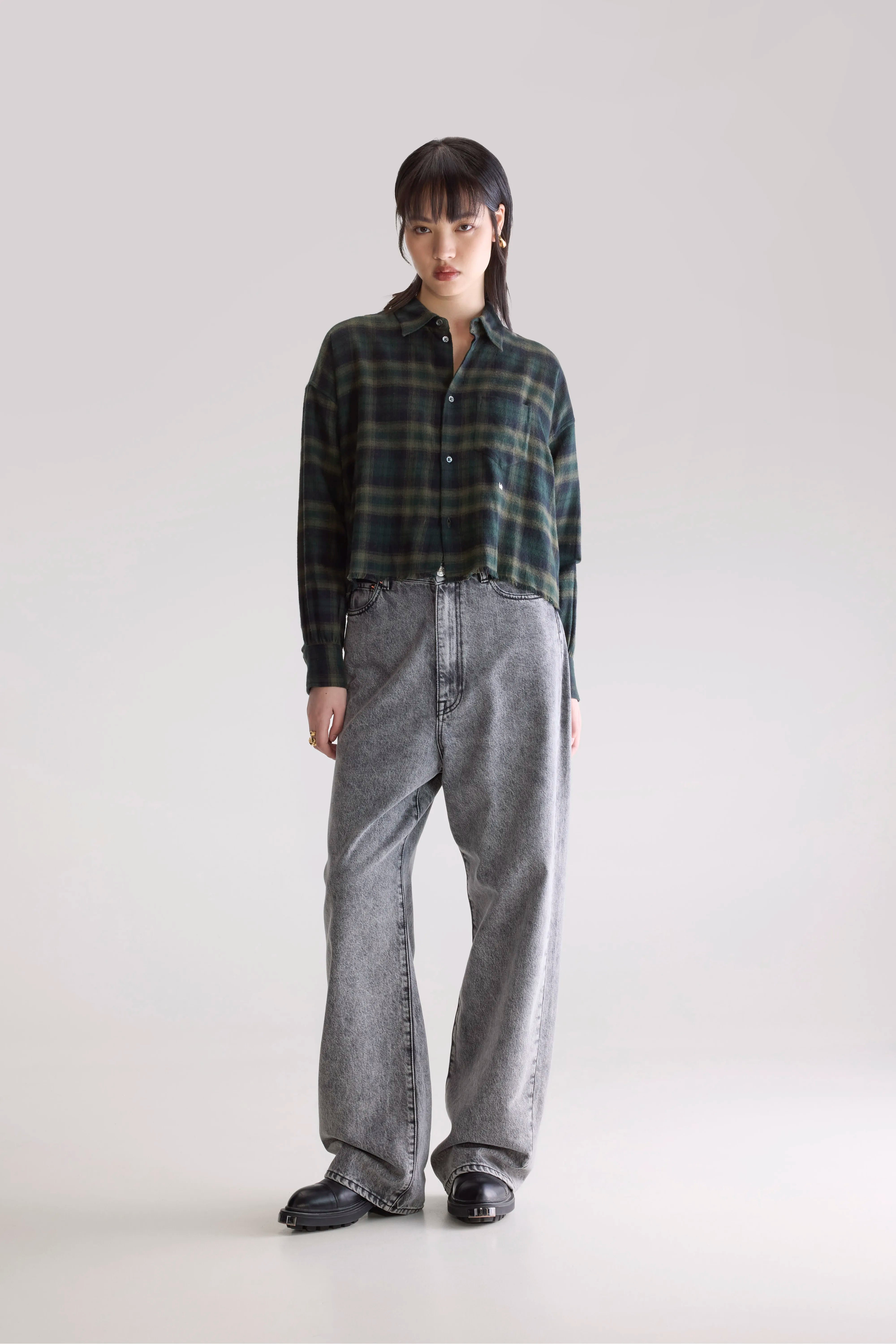 Kraft relaxed cropped hemd (252 / W / CHECK A)