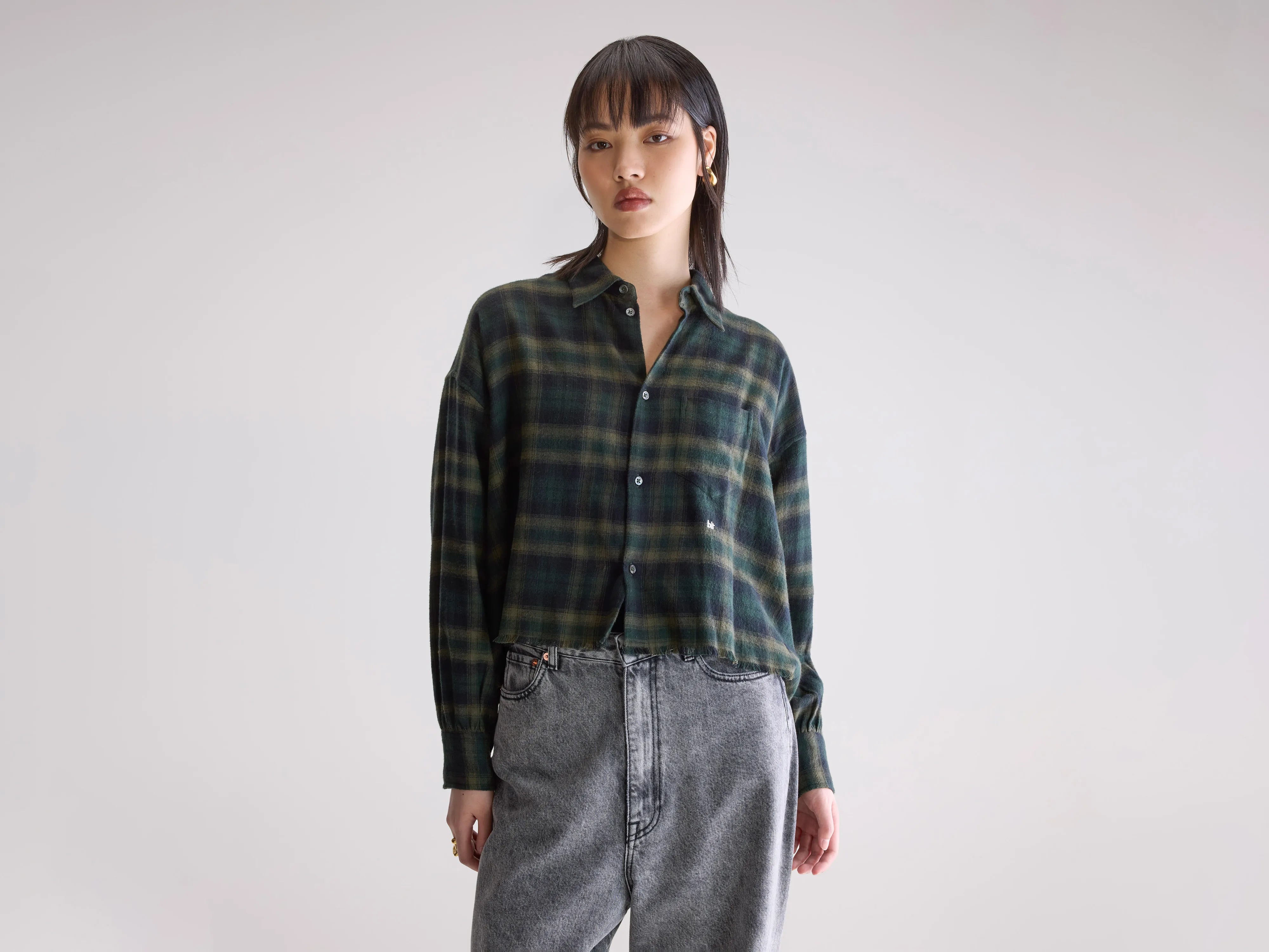 Kraft relaxed cropped hemd (252 / W / CHECK A)