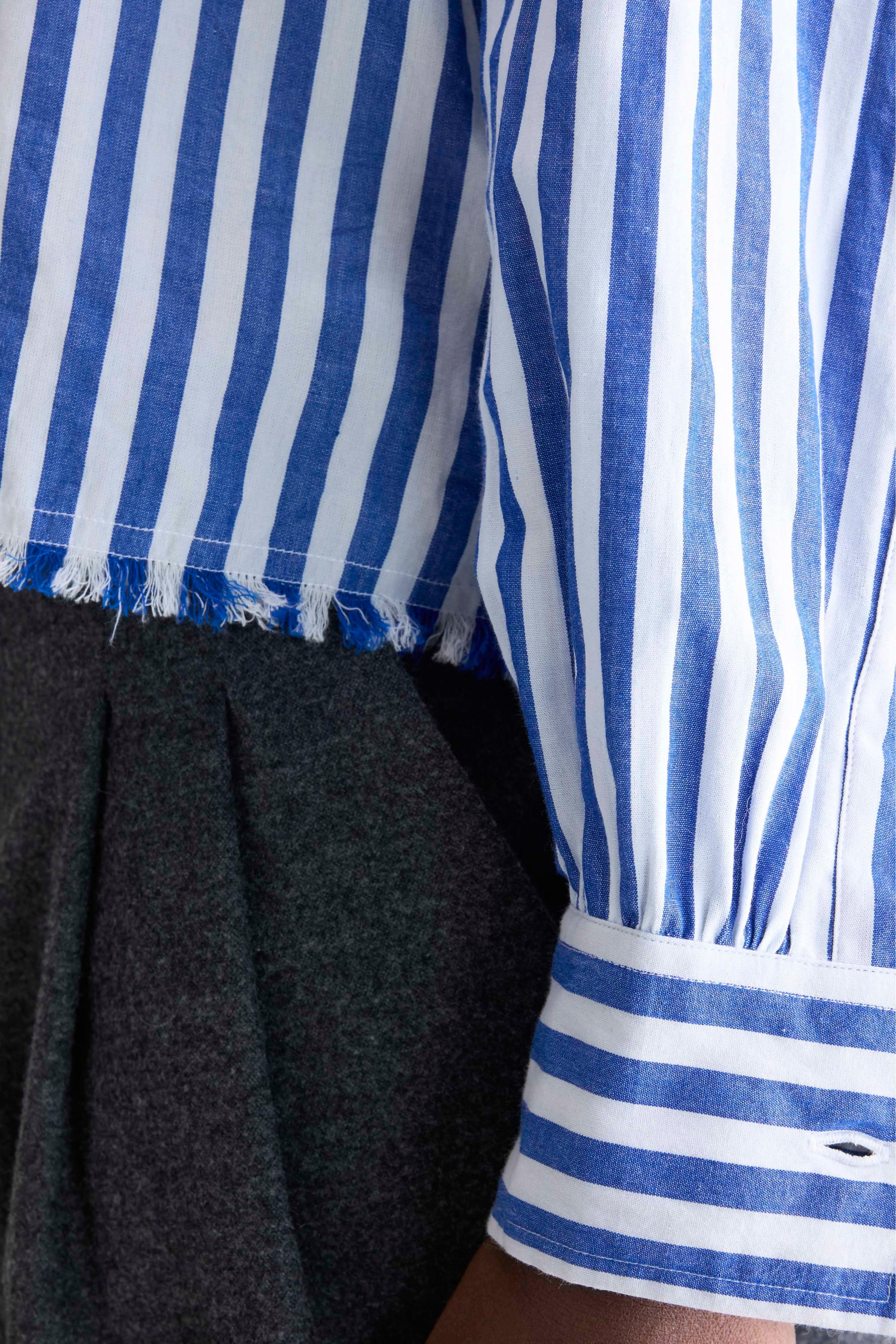 Kraft cropped popeline hemd (252 / W / STRIPE A)