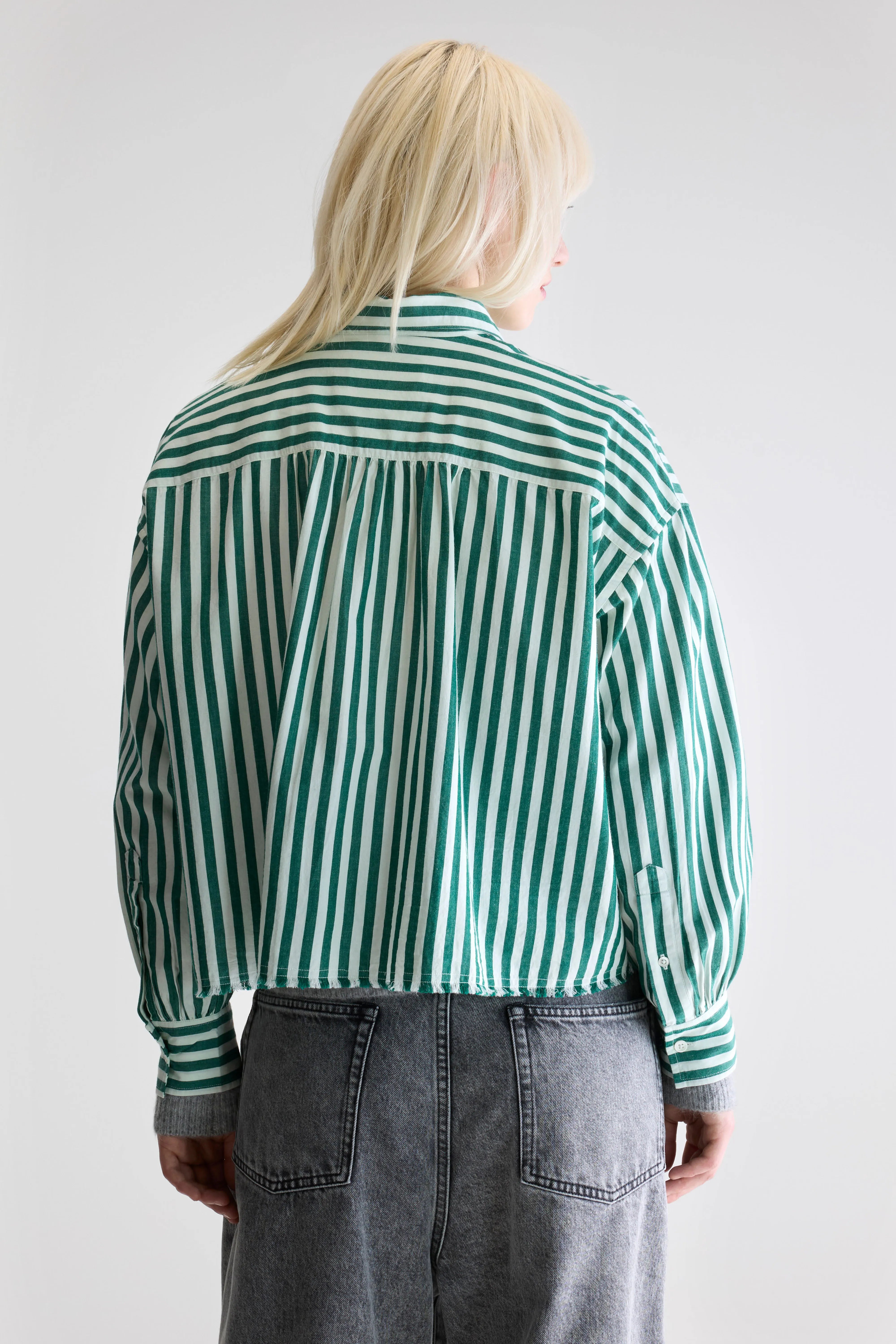 Kraft cropped popeline hemd (252 / W / STRIPE B)