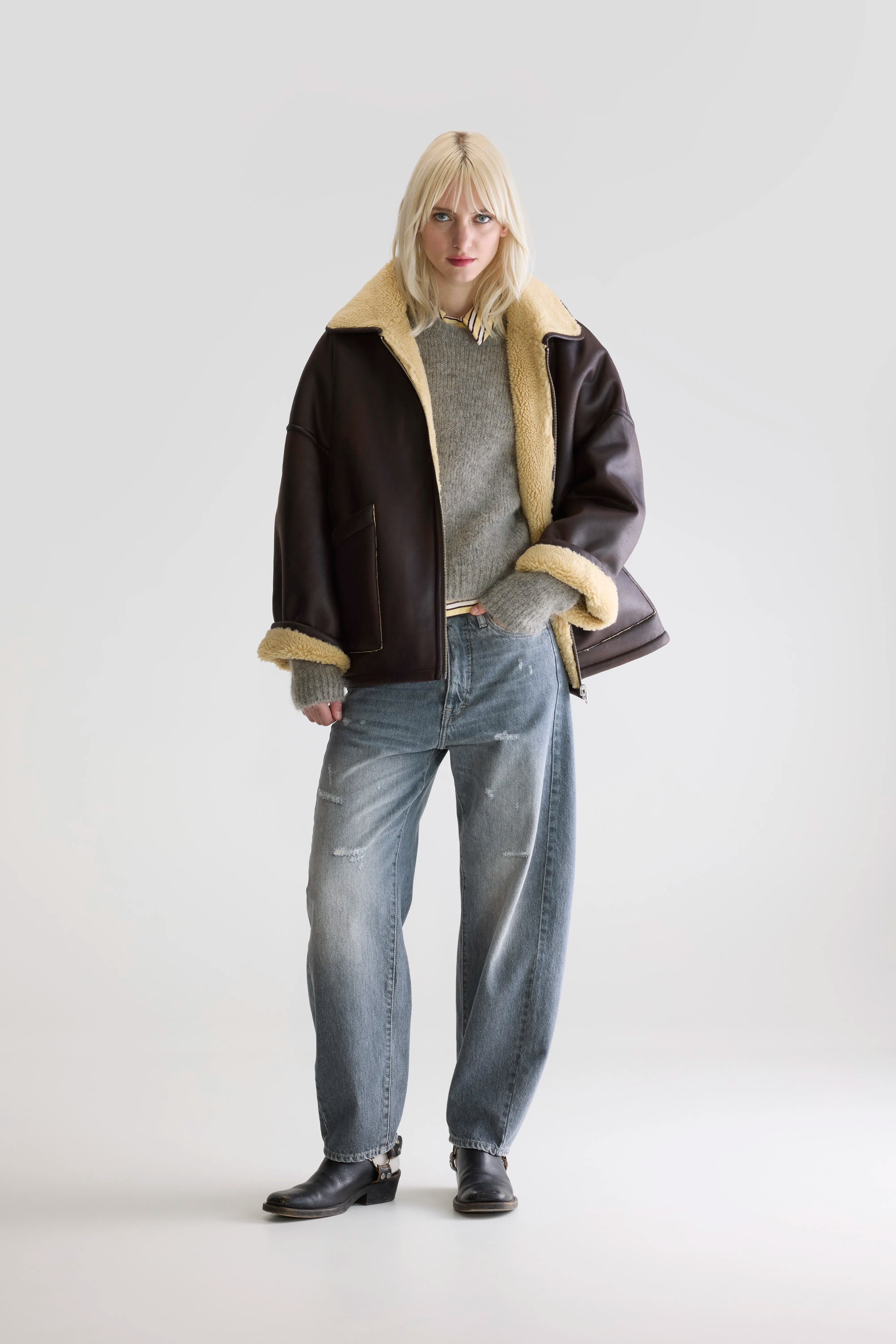 Hestel faux-leather jacket (252 / W / DARK ROAST)