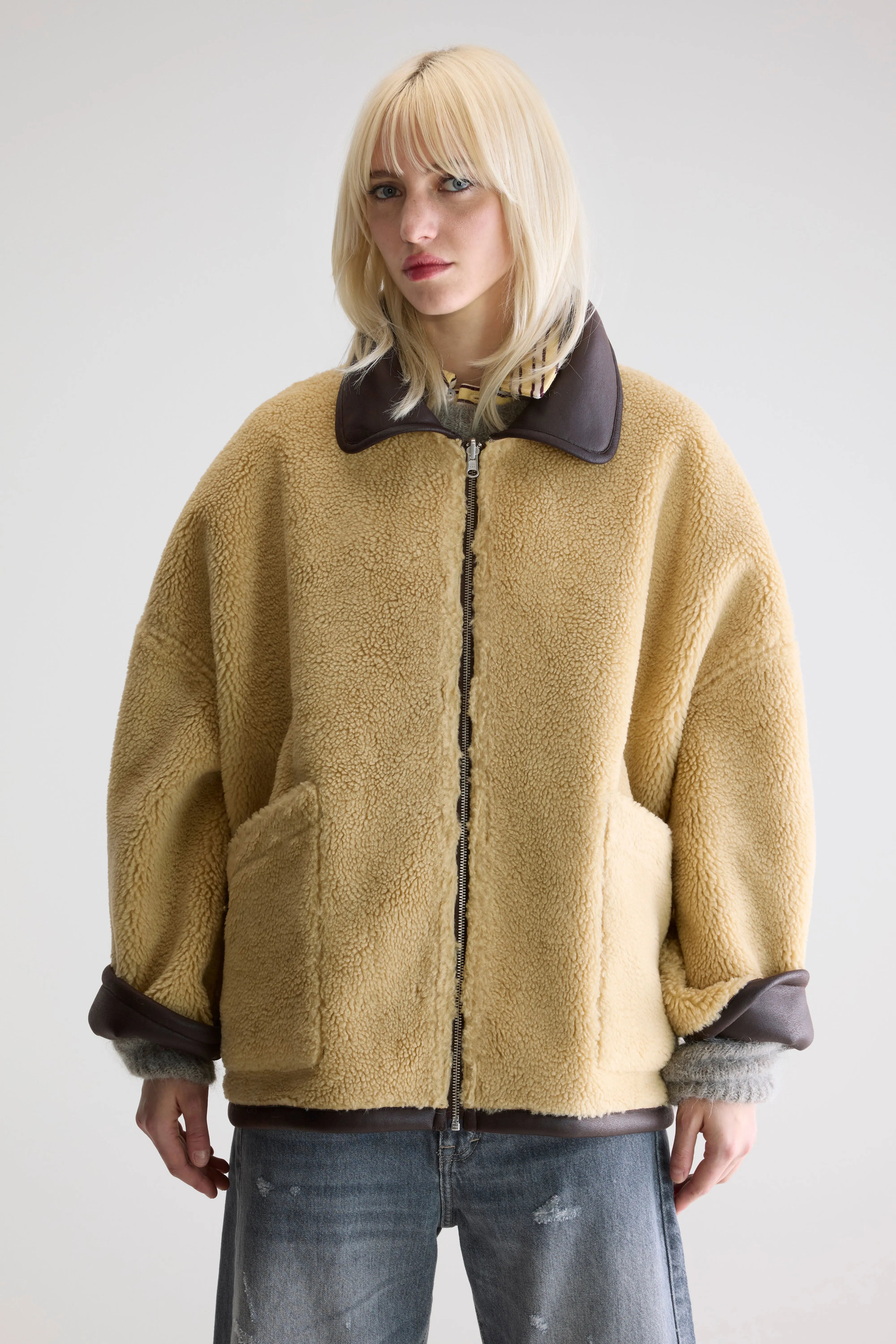 Hestel faux-leather jacket (252 / W / DARK ROAST)