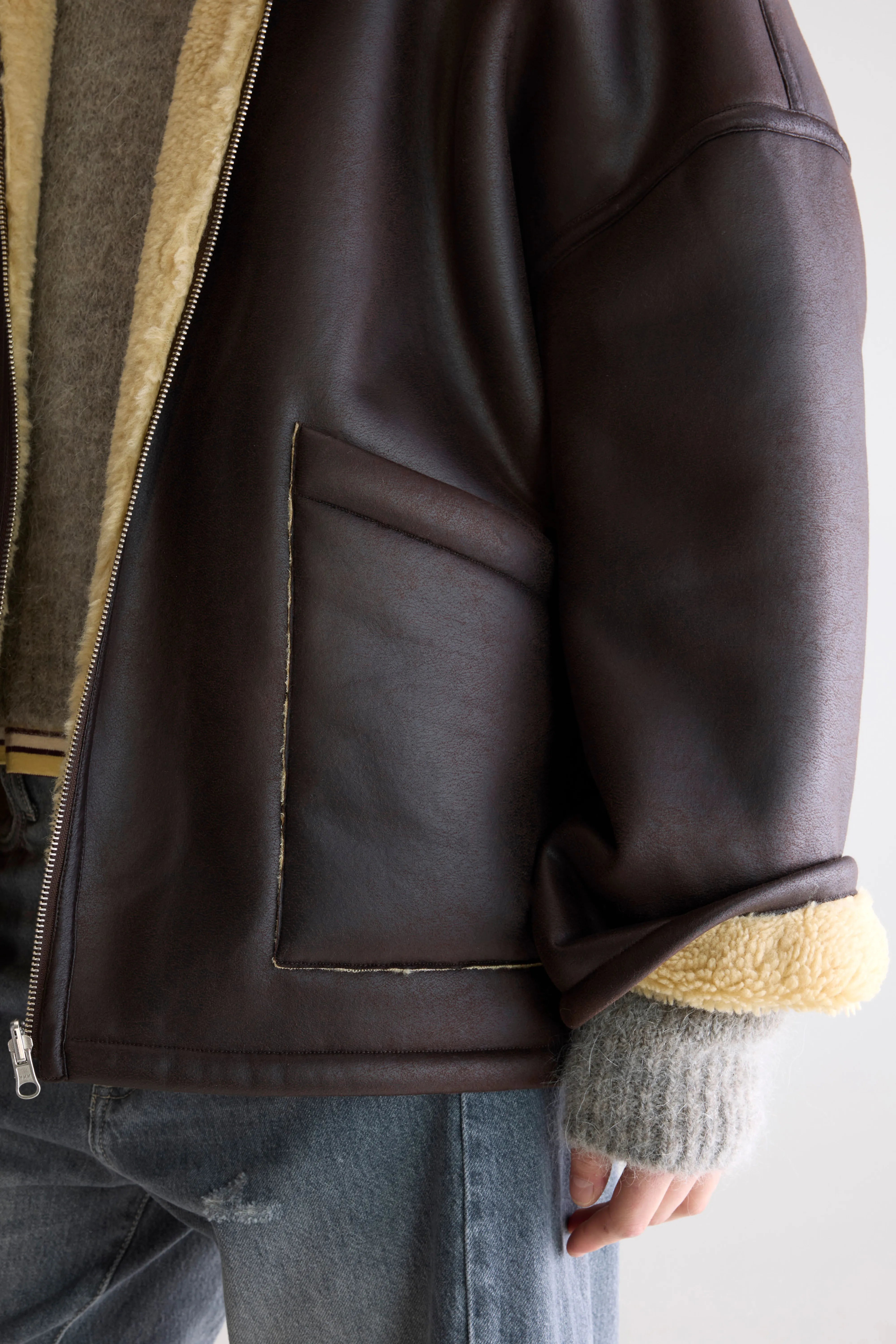 Hestel faux-leather jacket (252 / W / DARK ROAST)