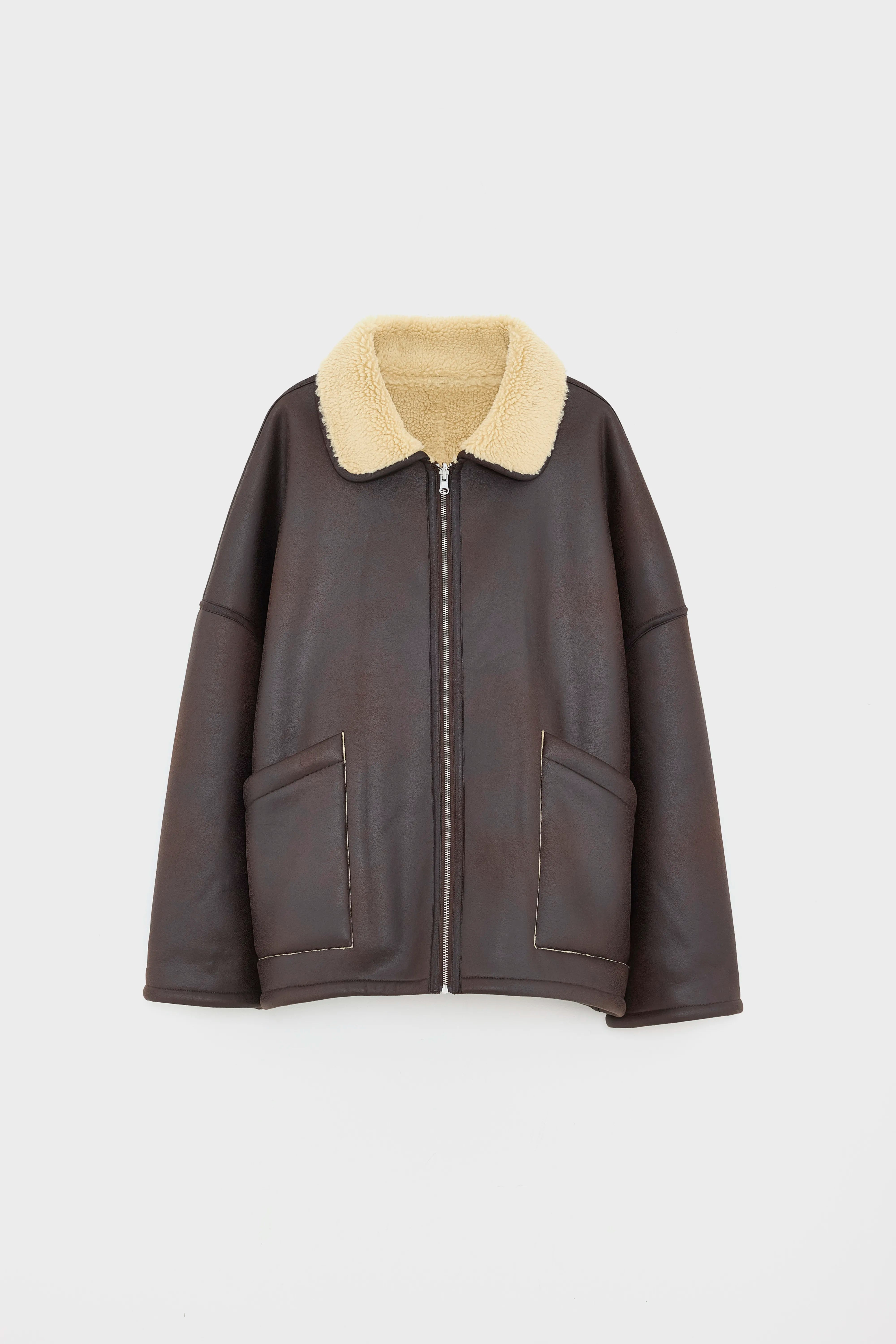 Hestel faux-leather jacket (252 / W / DARK ROAST)