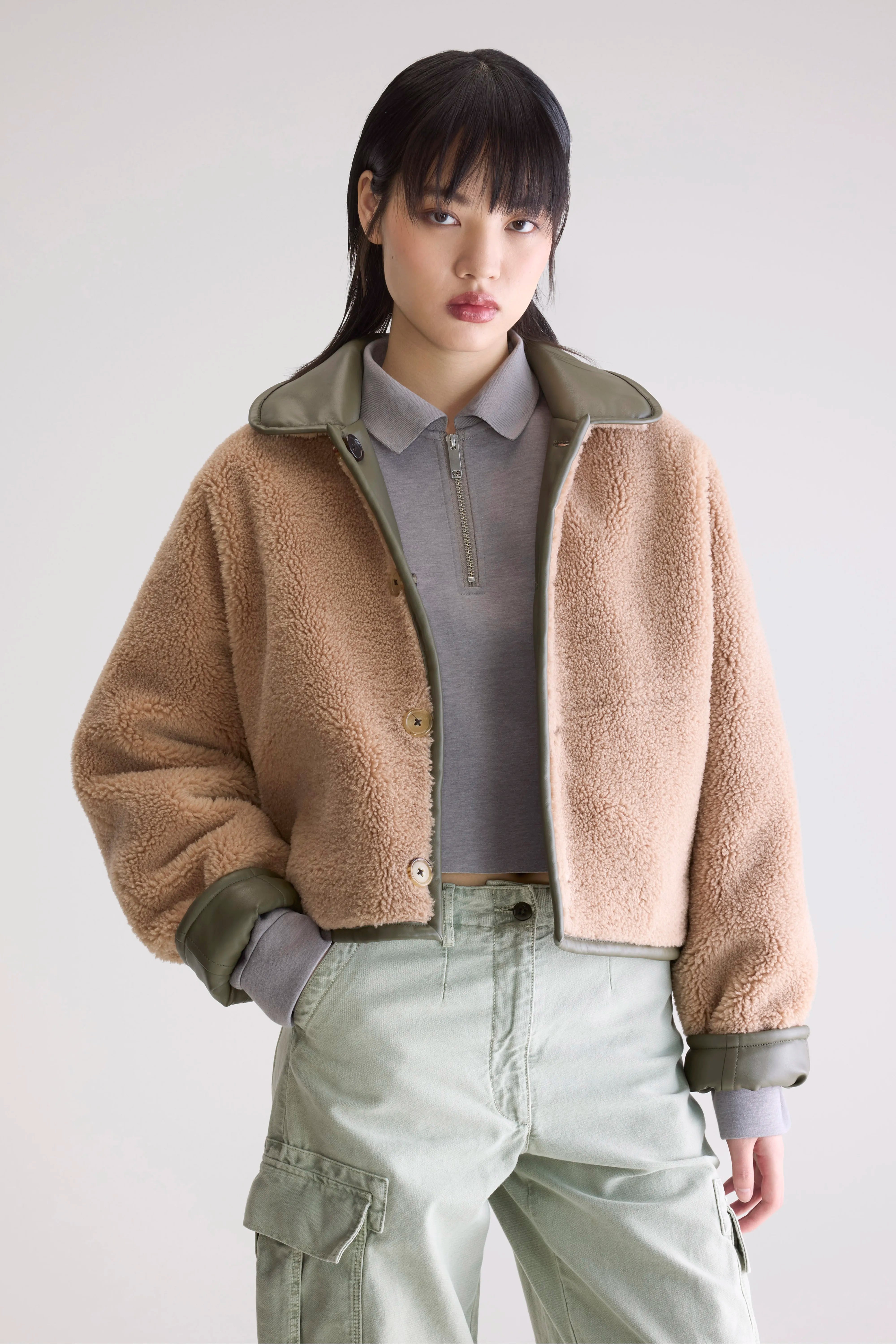 Josh faux leather jacket (252 / W / SAGE)