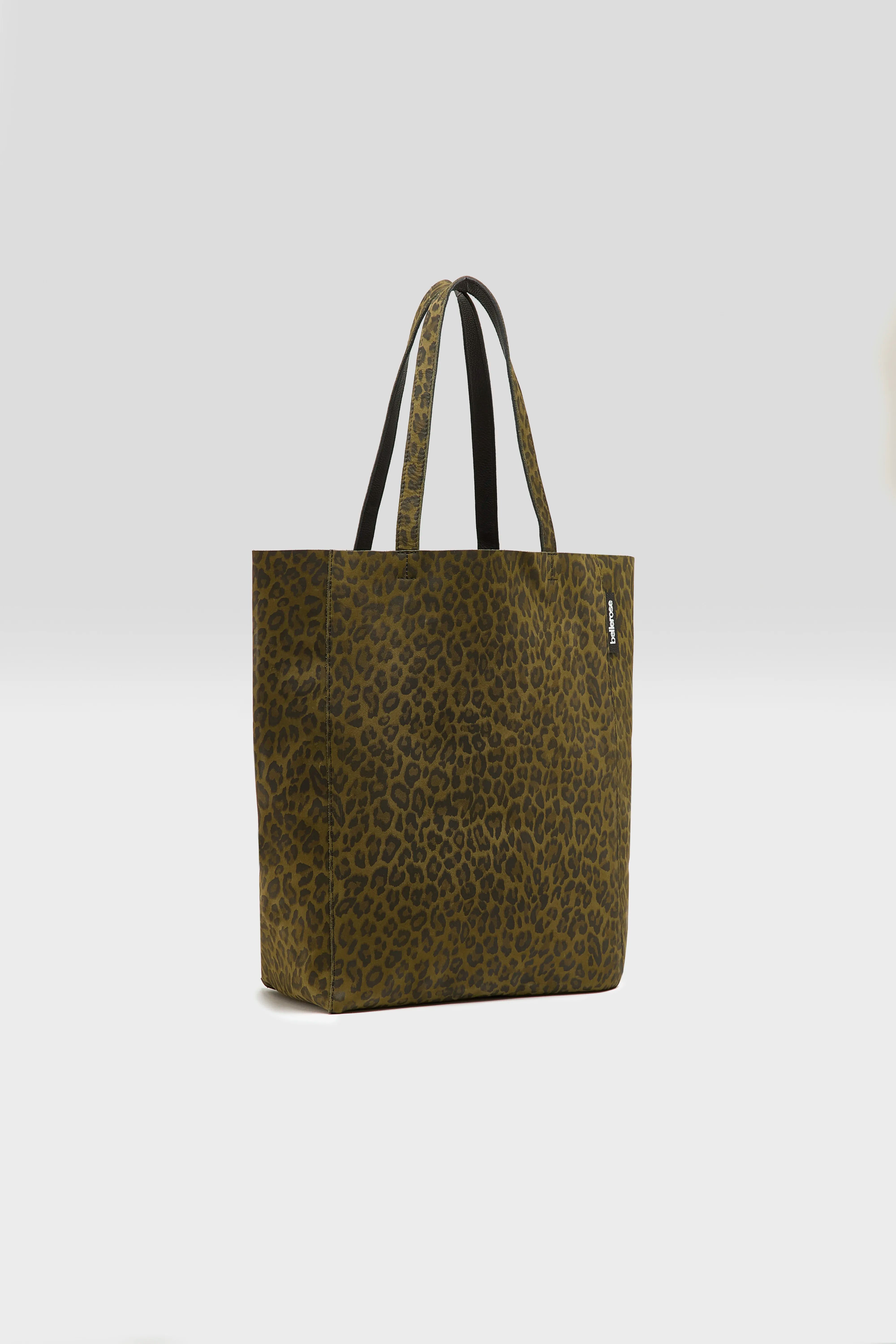 Nirya luipaardprint totebag (252 / W / FOREST)