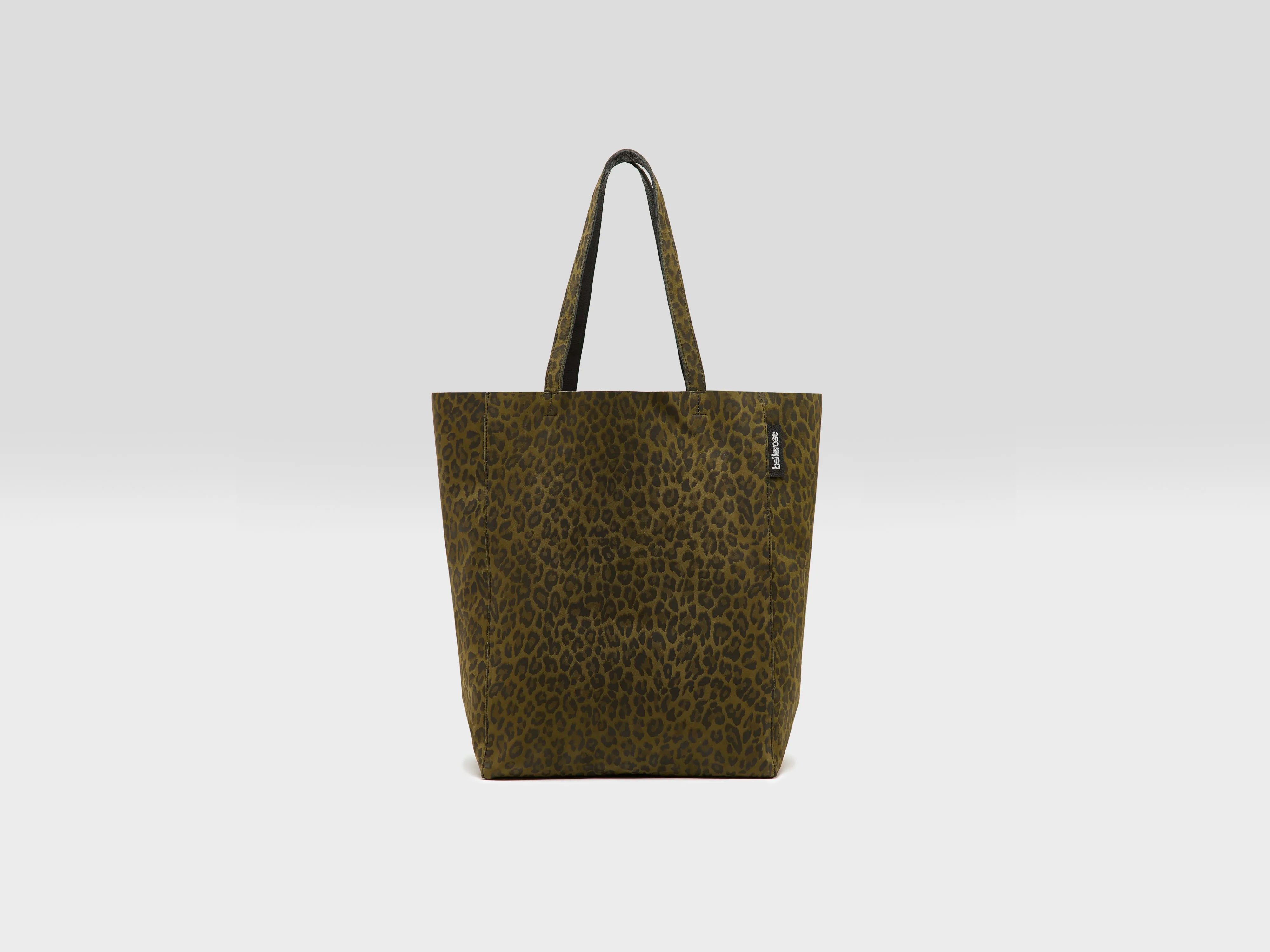 Nirya luipaardprint totebag (252 / W / FOREST)