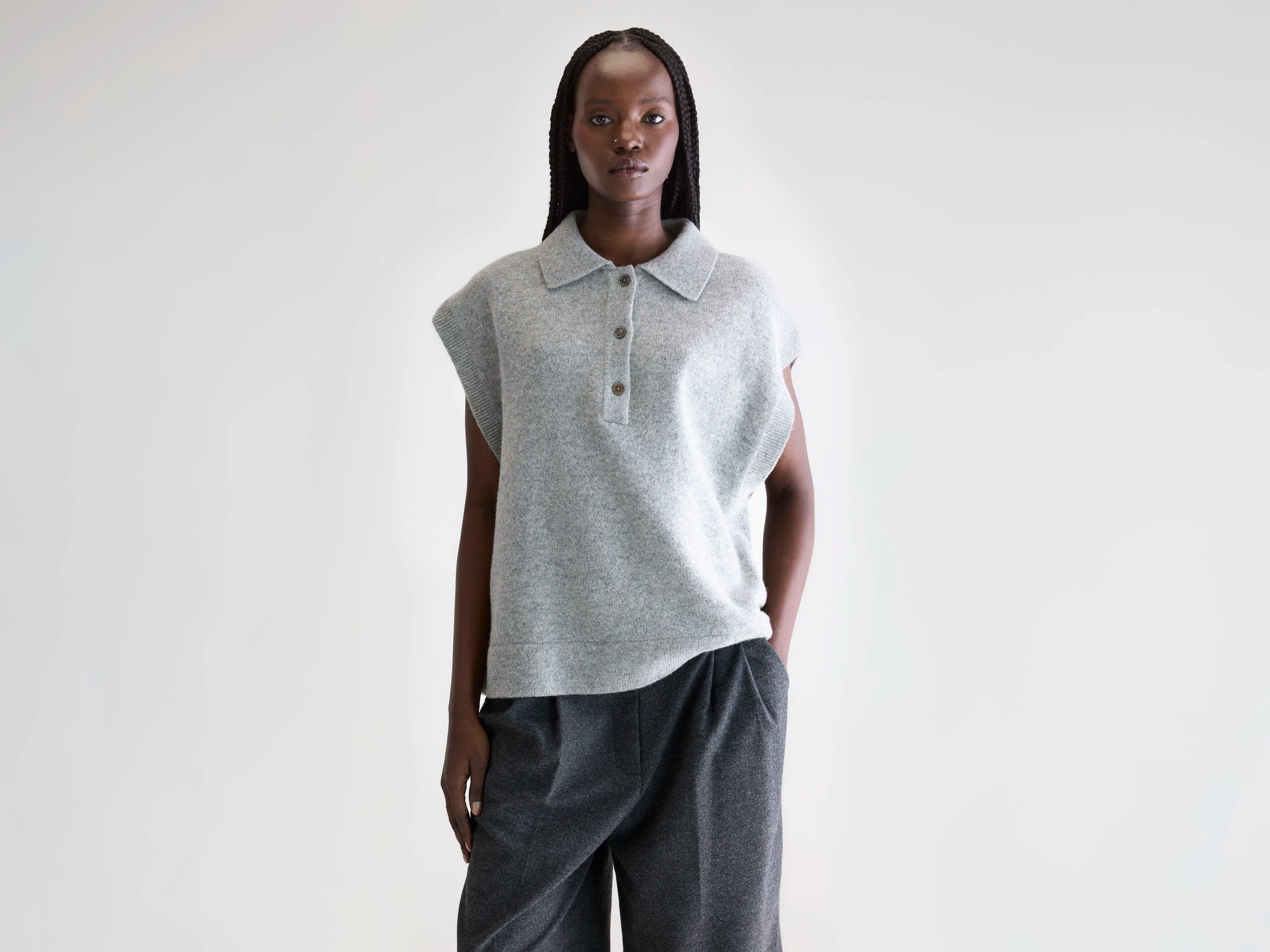 【BAON】[unisex] Ryuhe collar net over short sleeve knit BAON】[unisex] Ryuhe collar net over short sleeve knit (BAON