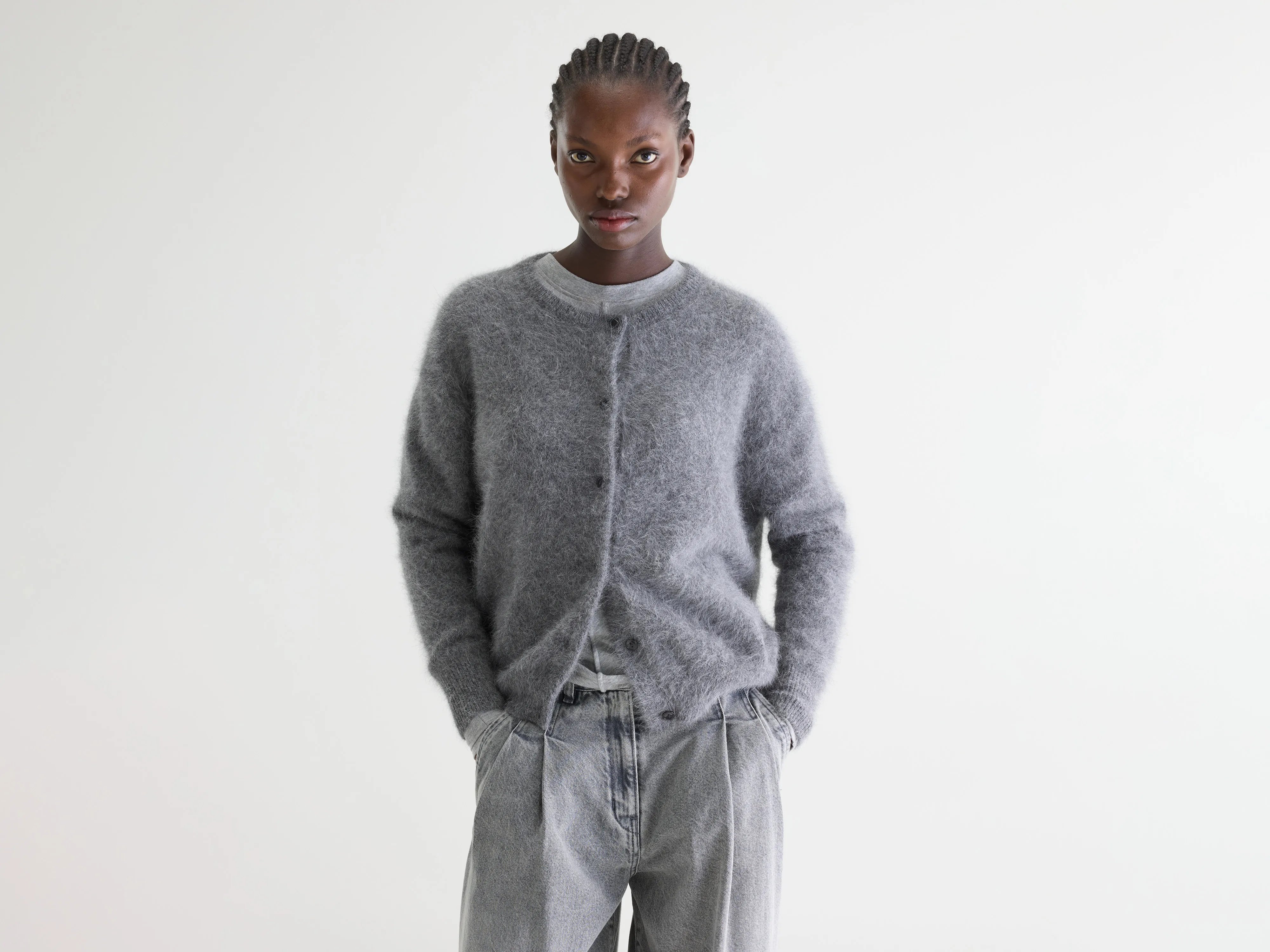 Dathan angora-blend cardigan (252 / W / MID GREY)