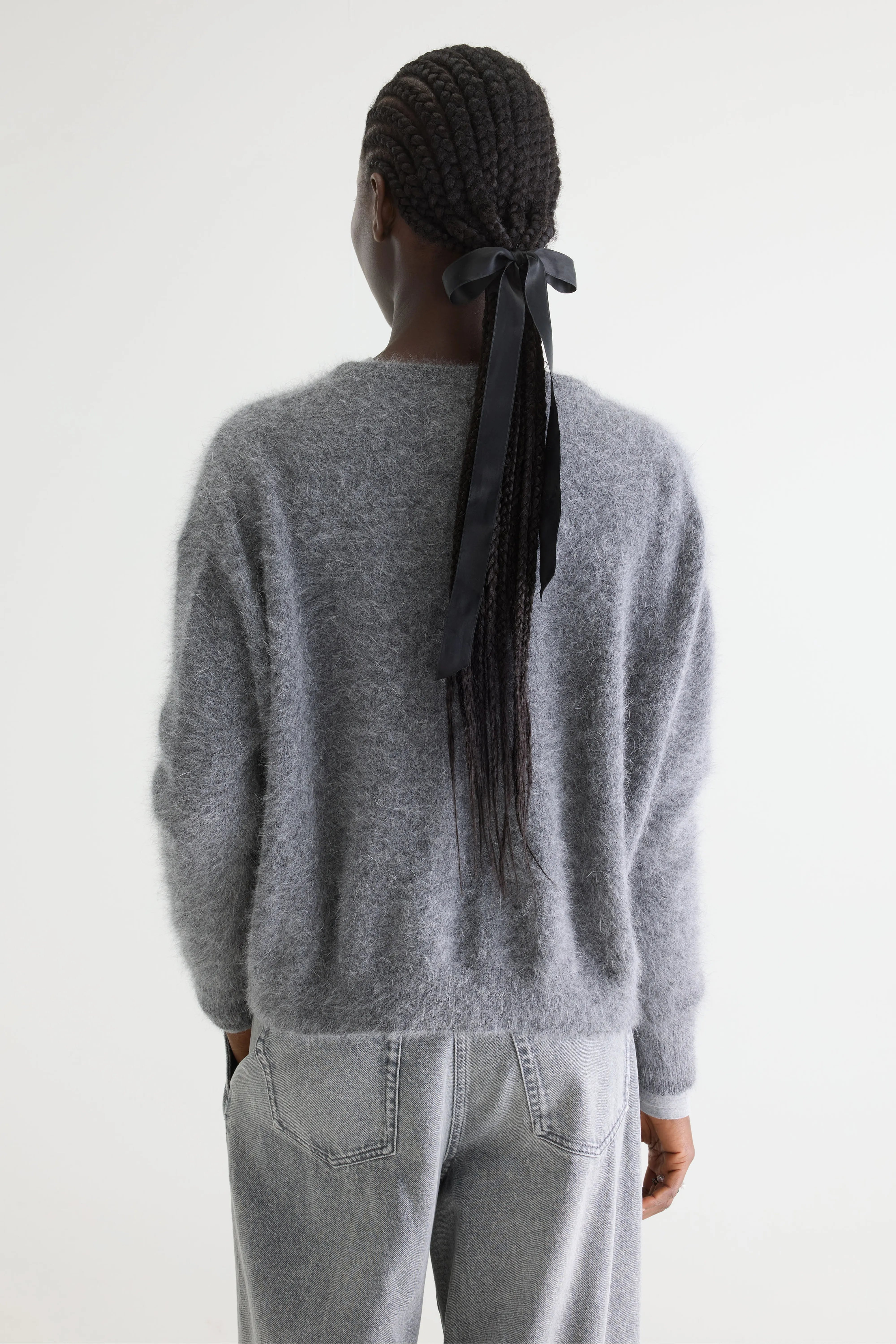 Cardigan en angora Dathan (252 / W / MID GREY)