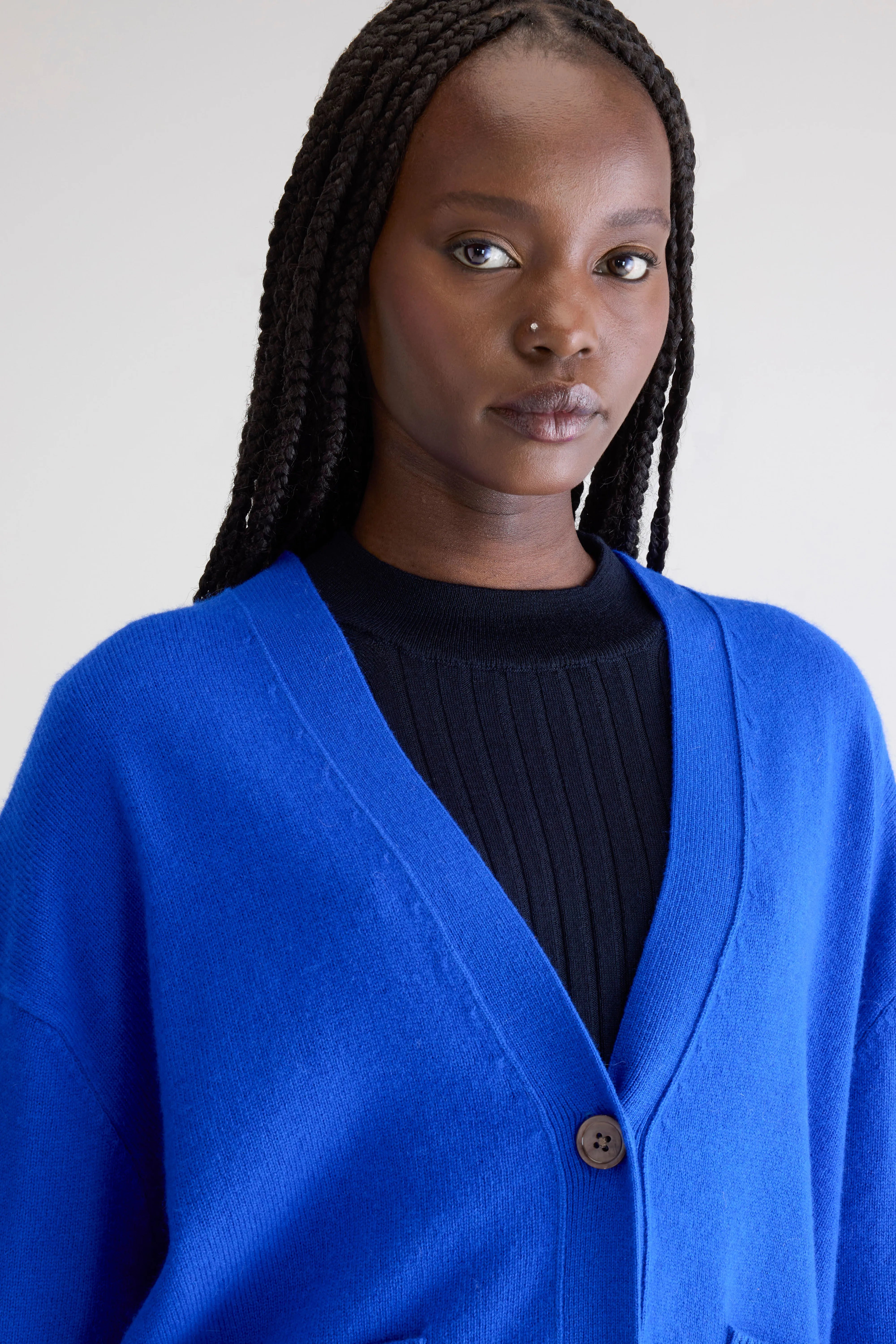 Cardigan boxy Gakkin (252 / W / LAZULI)