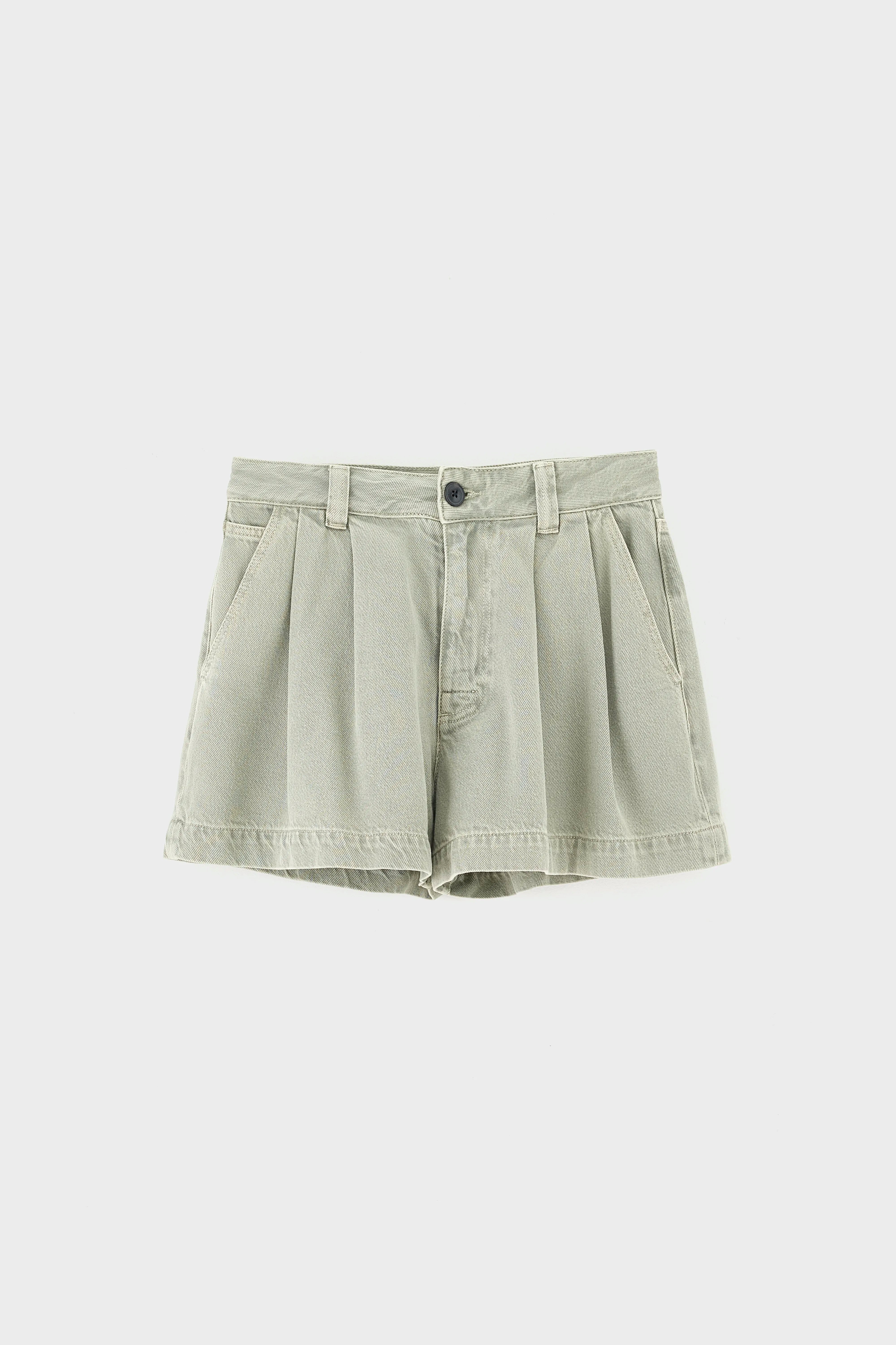 Prisma pleated denim shorts (261 / W / THYM)