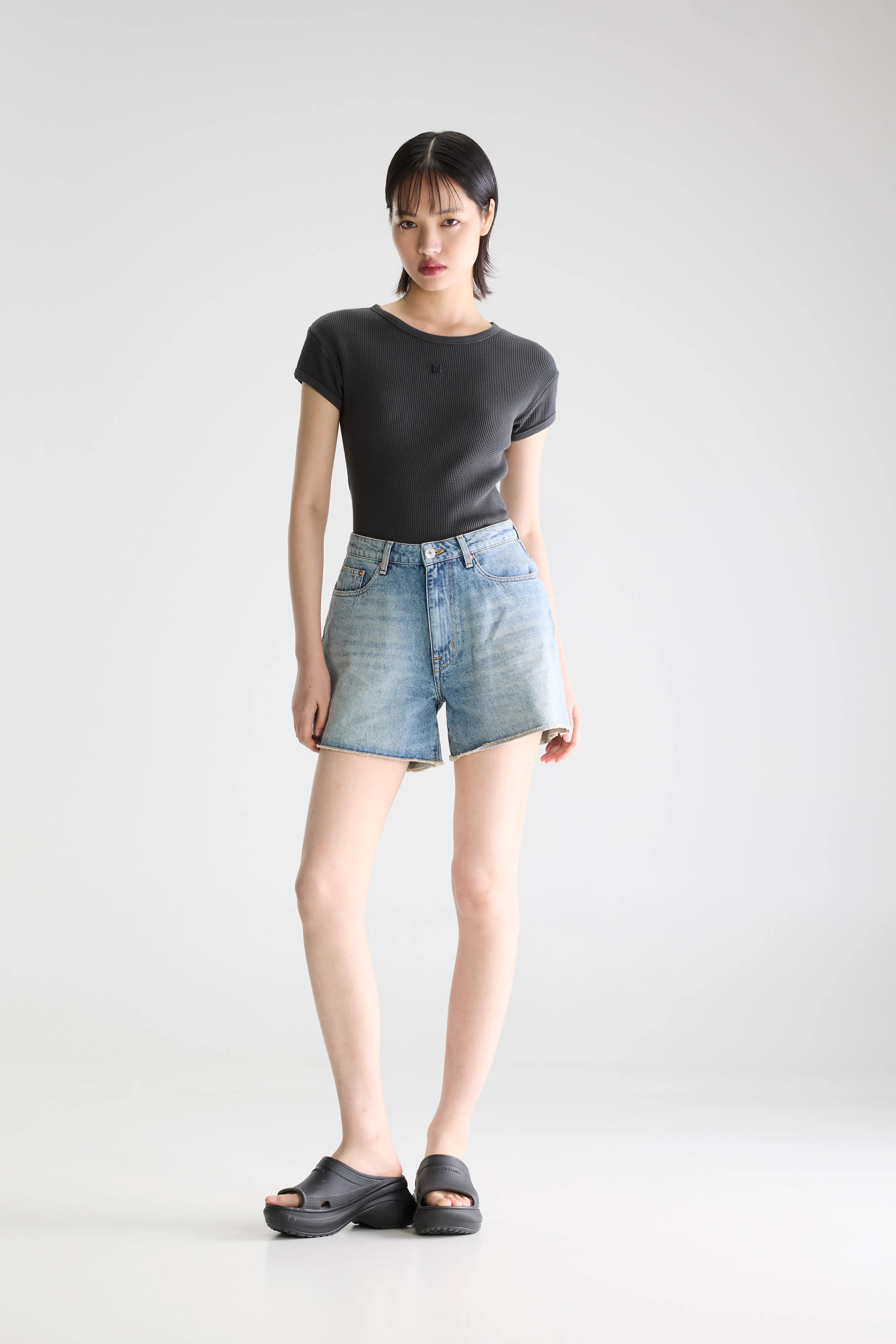 Pactol Wide Denim Shorts - Vintage lt blue For Women | Bellerose
