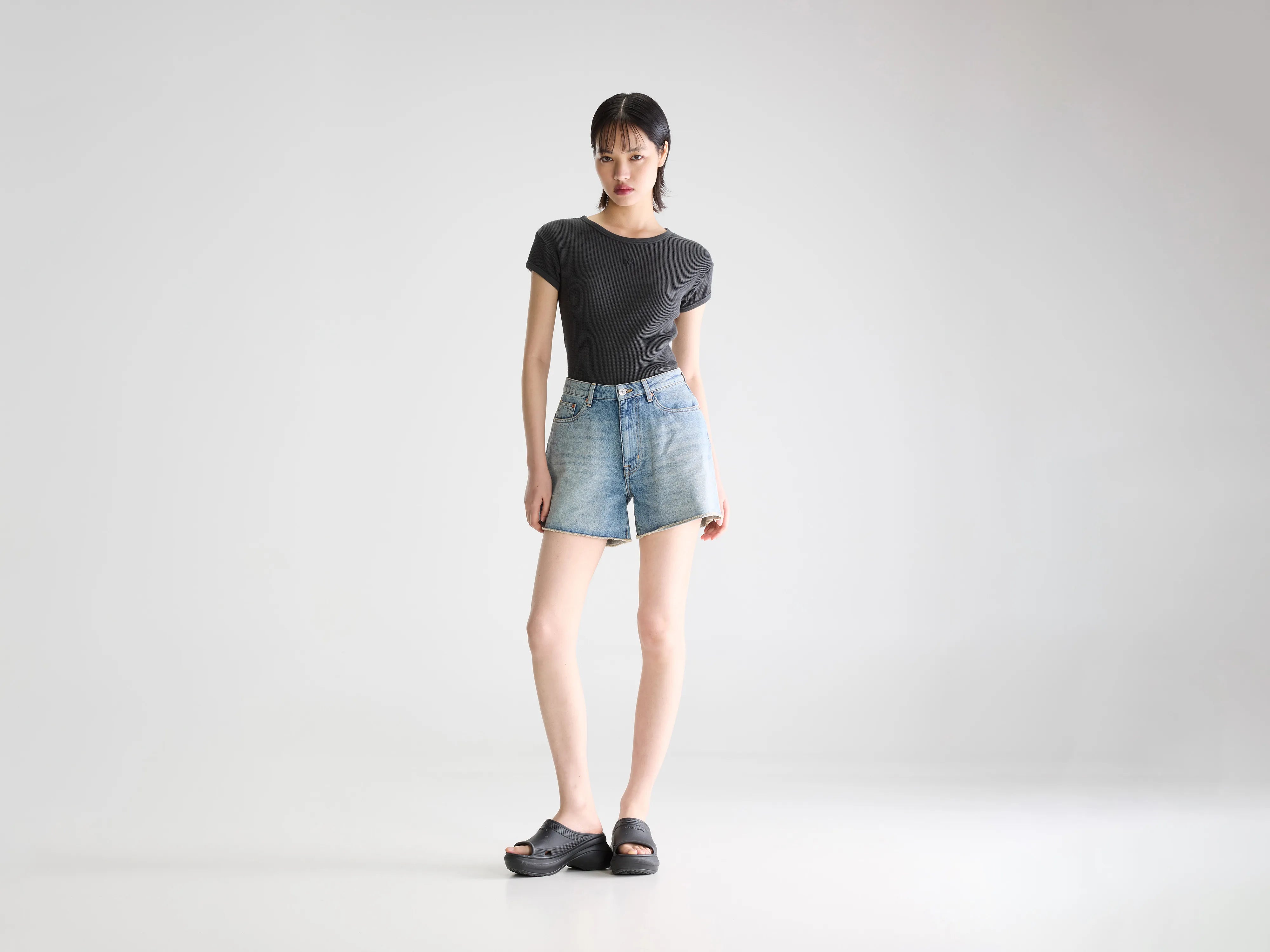 Short large en denim Pactol (261 / W / VINTAGE LT BLUE)