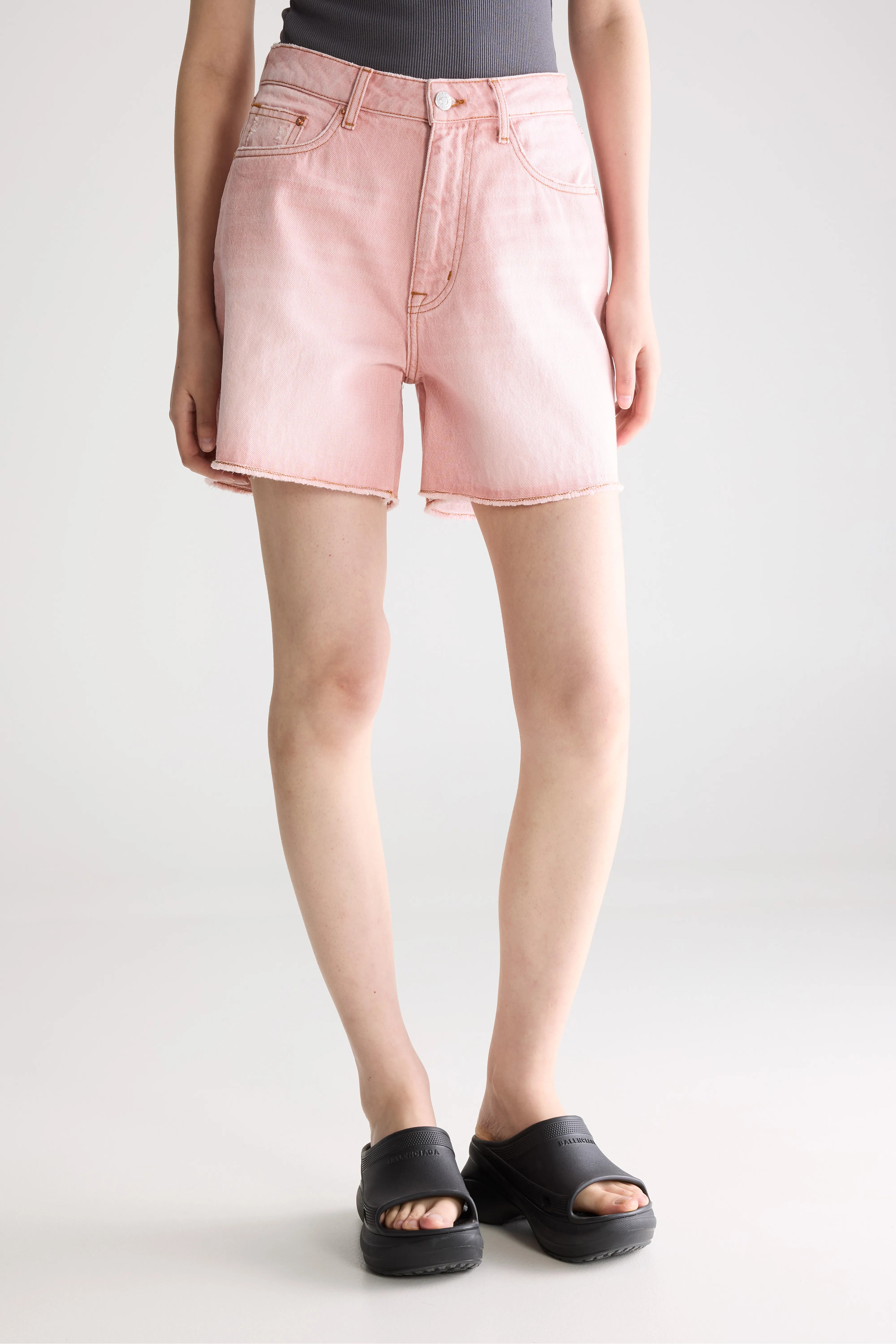 Short large en denim Pactol (261 / W / PINK SNOW)