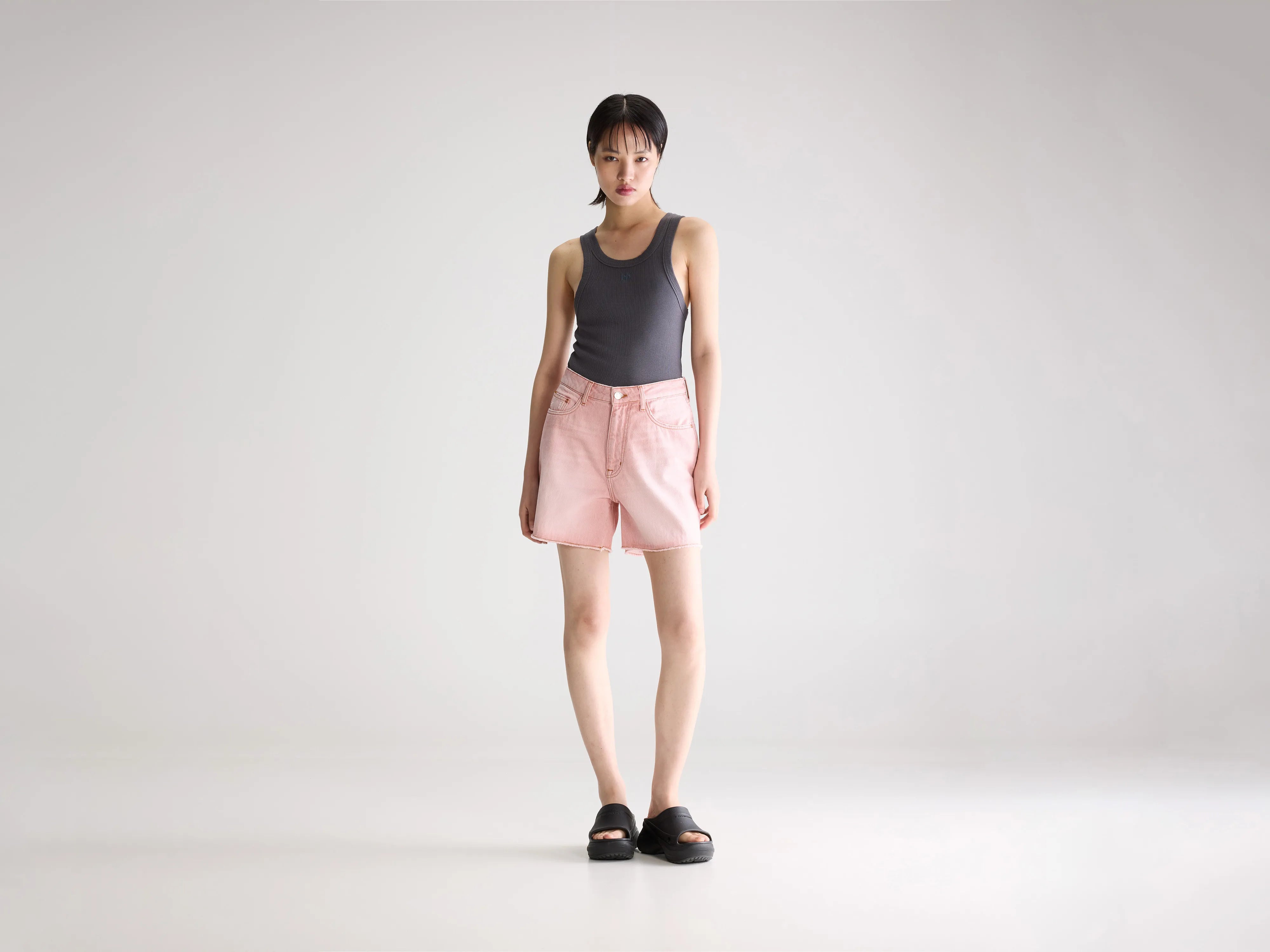 Short large en denim Pactol (261 / W / PINK SNOW)