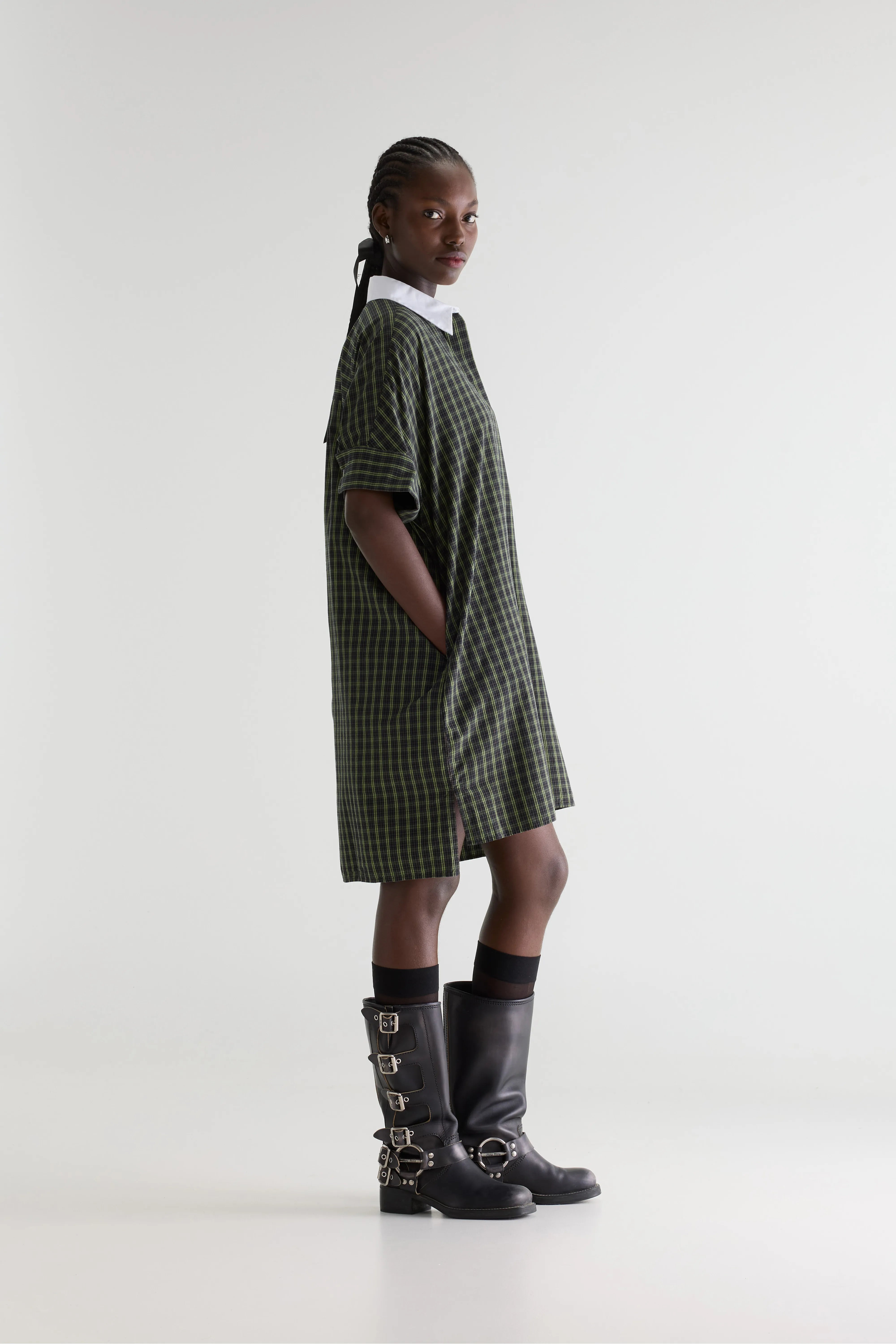 Goldy checked shirt-dress (261 / W / CHECK J)