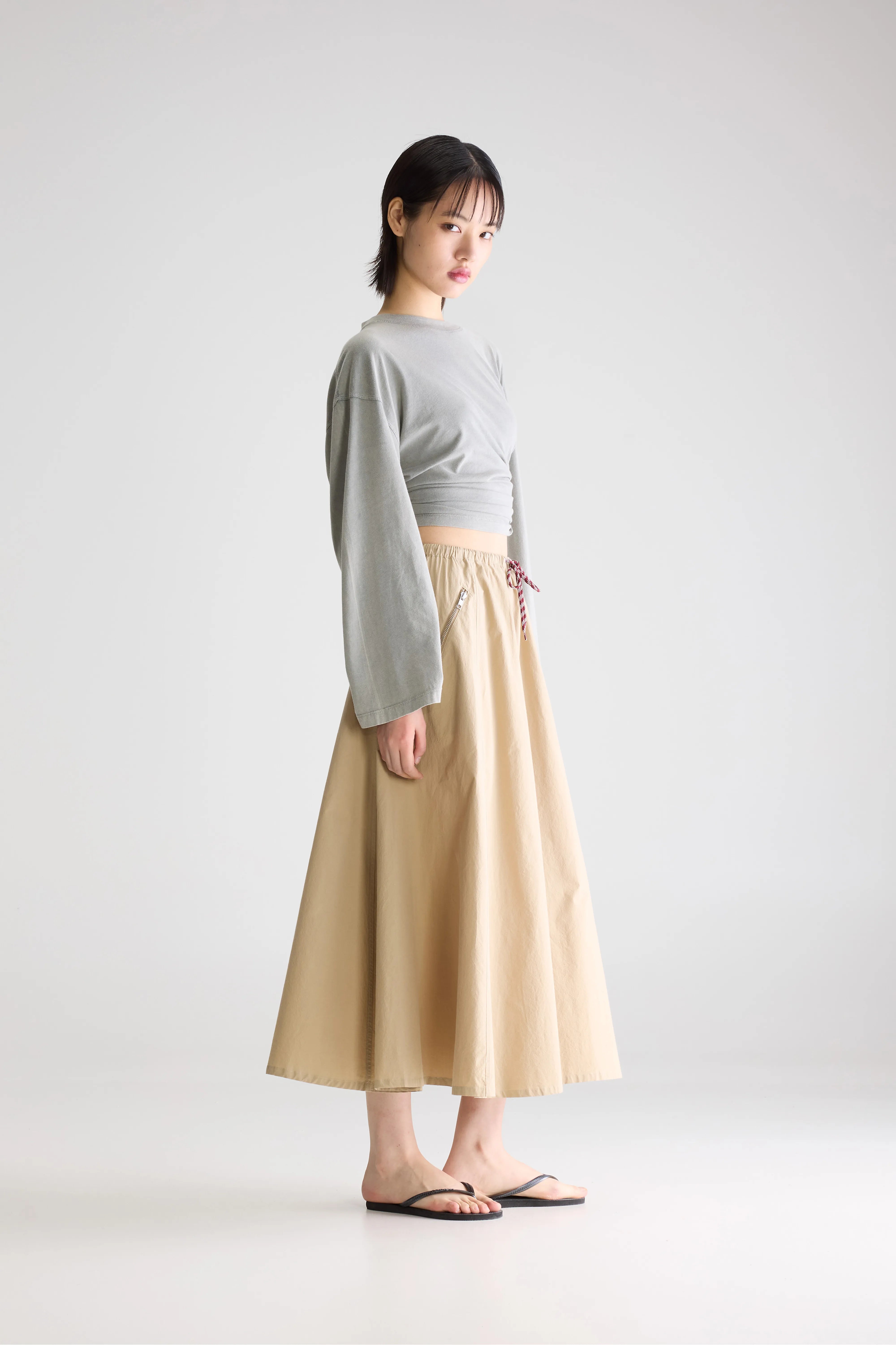 Harlin relaxed midi skirt (261 / W / CLAY)