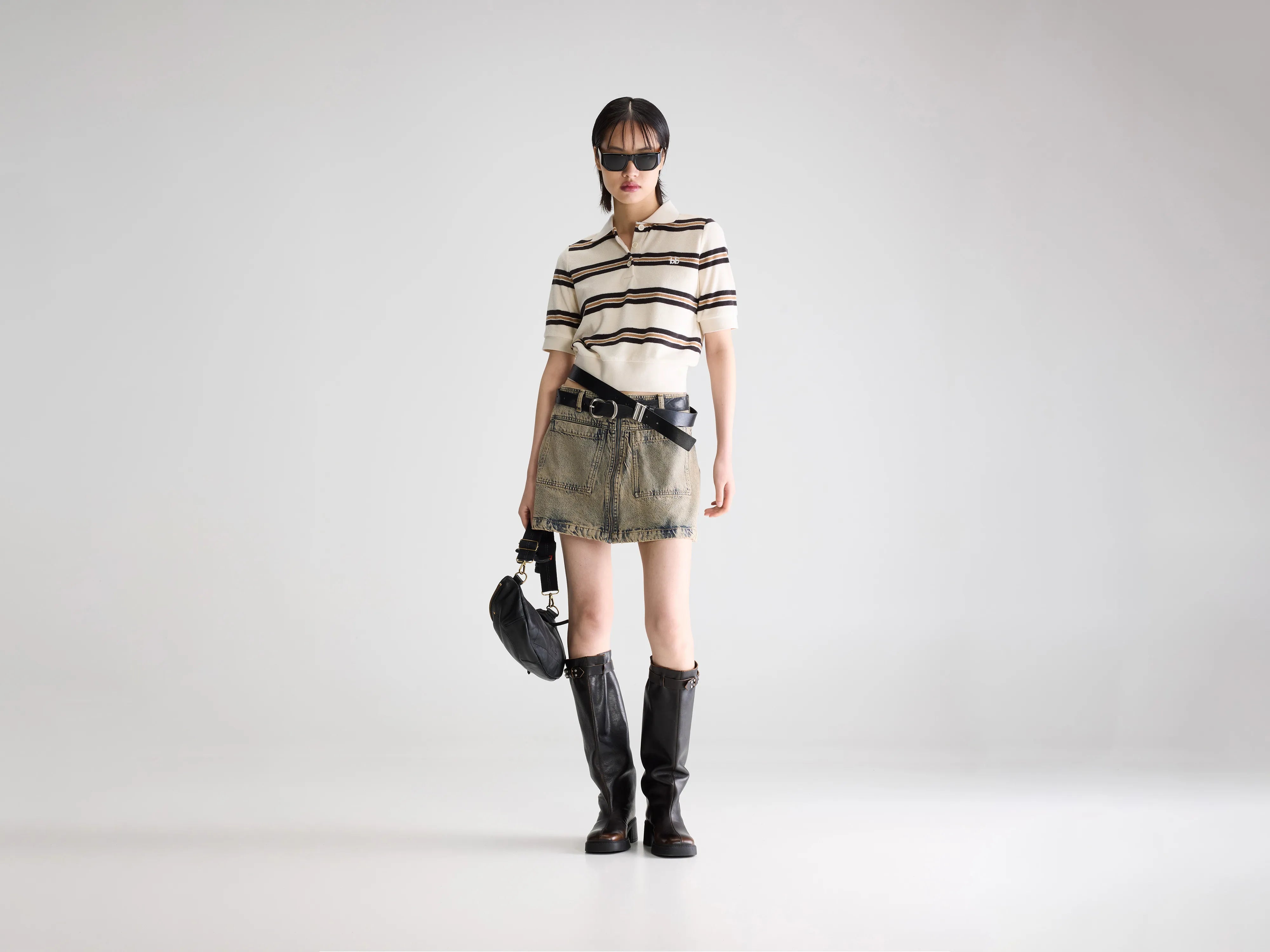 Phila denim mini skirt (261 / W / USED LT BLUE)