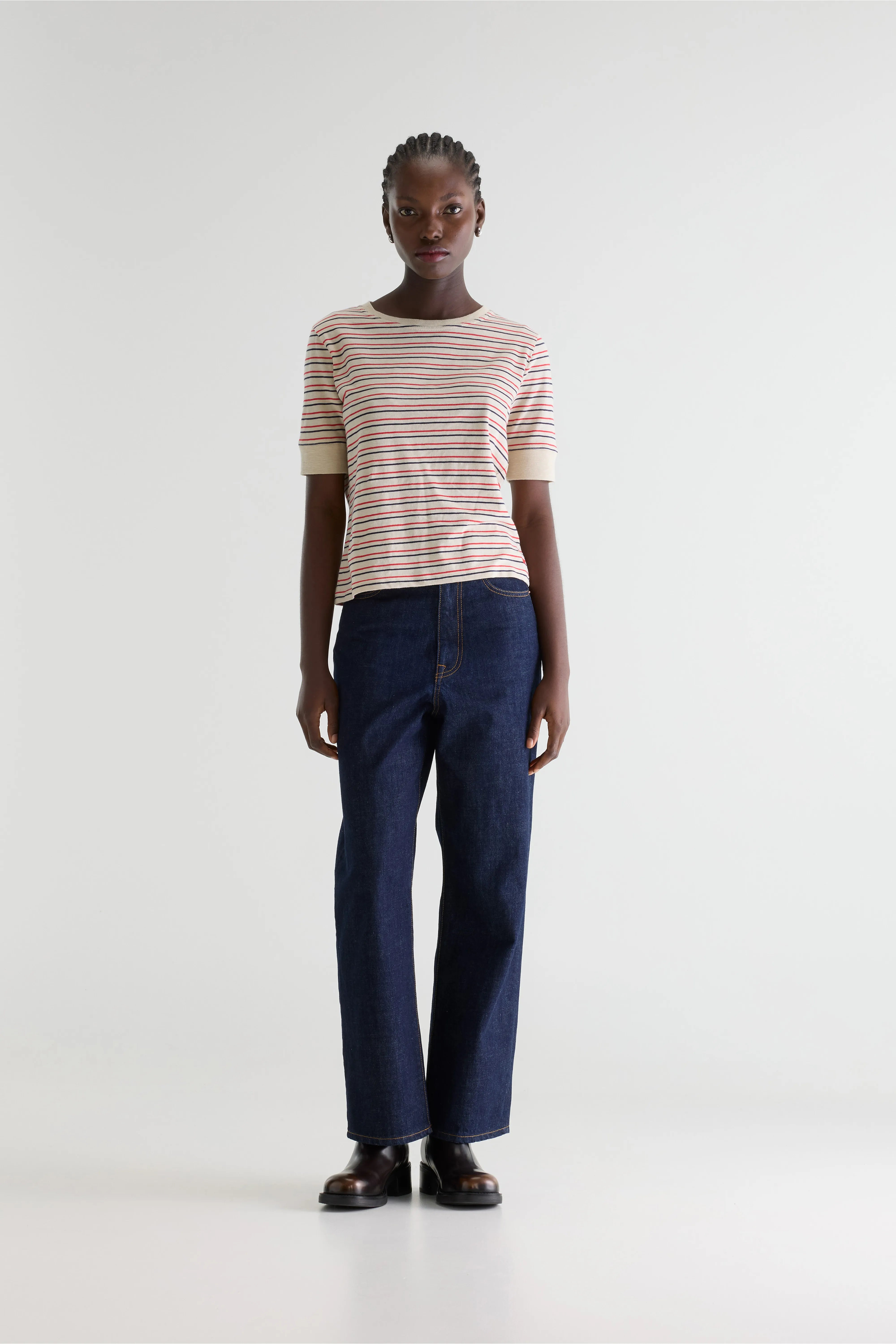 T-shirt slim à rayures Cias (261 / W / STRIPE A)