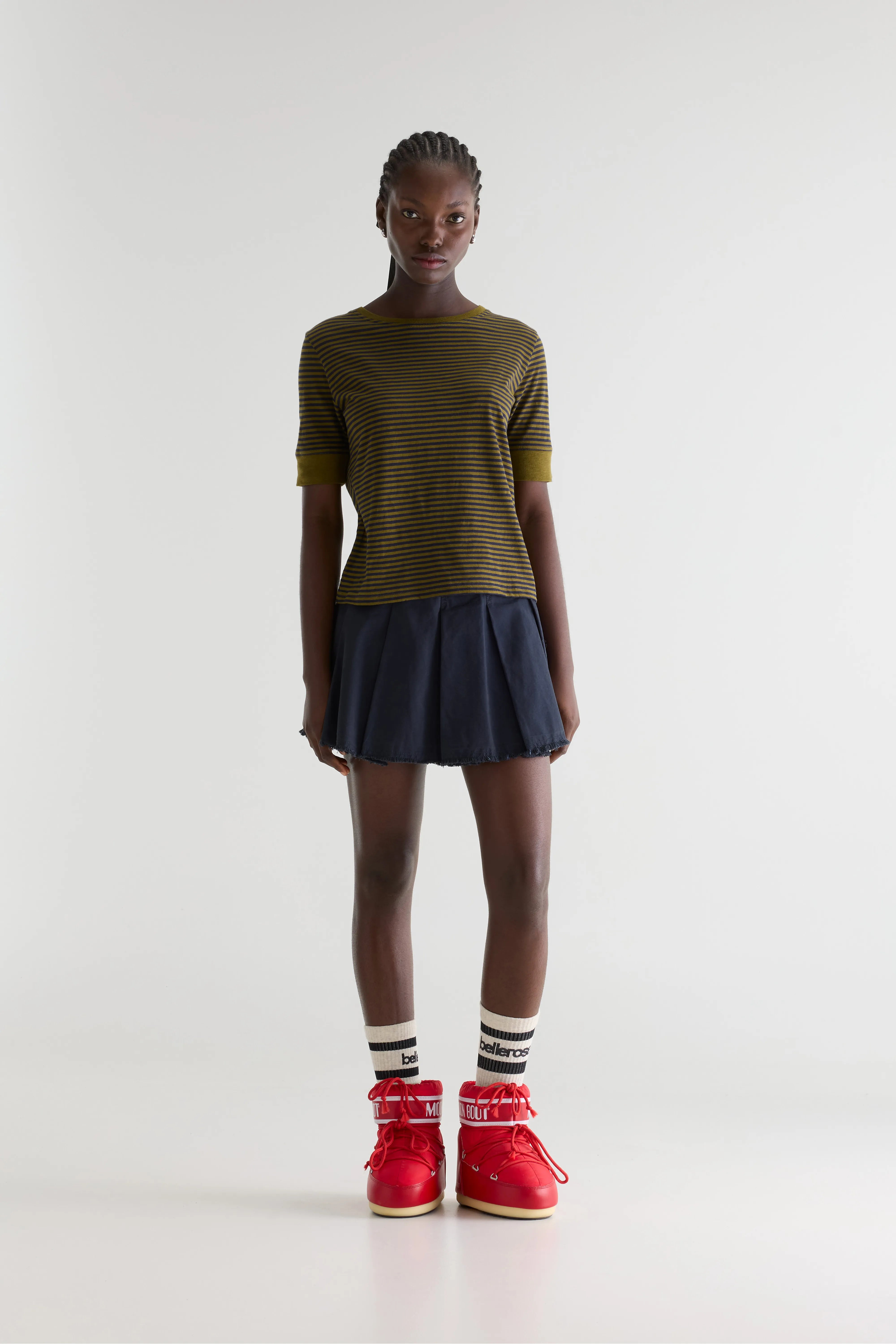 T-shirt slim à rayures Cias (261 / W / STRIPE B)