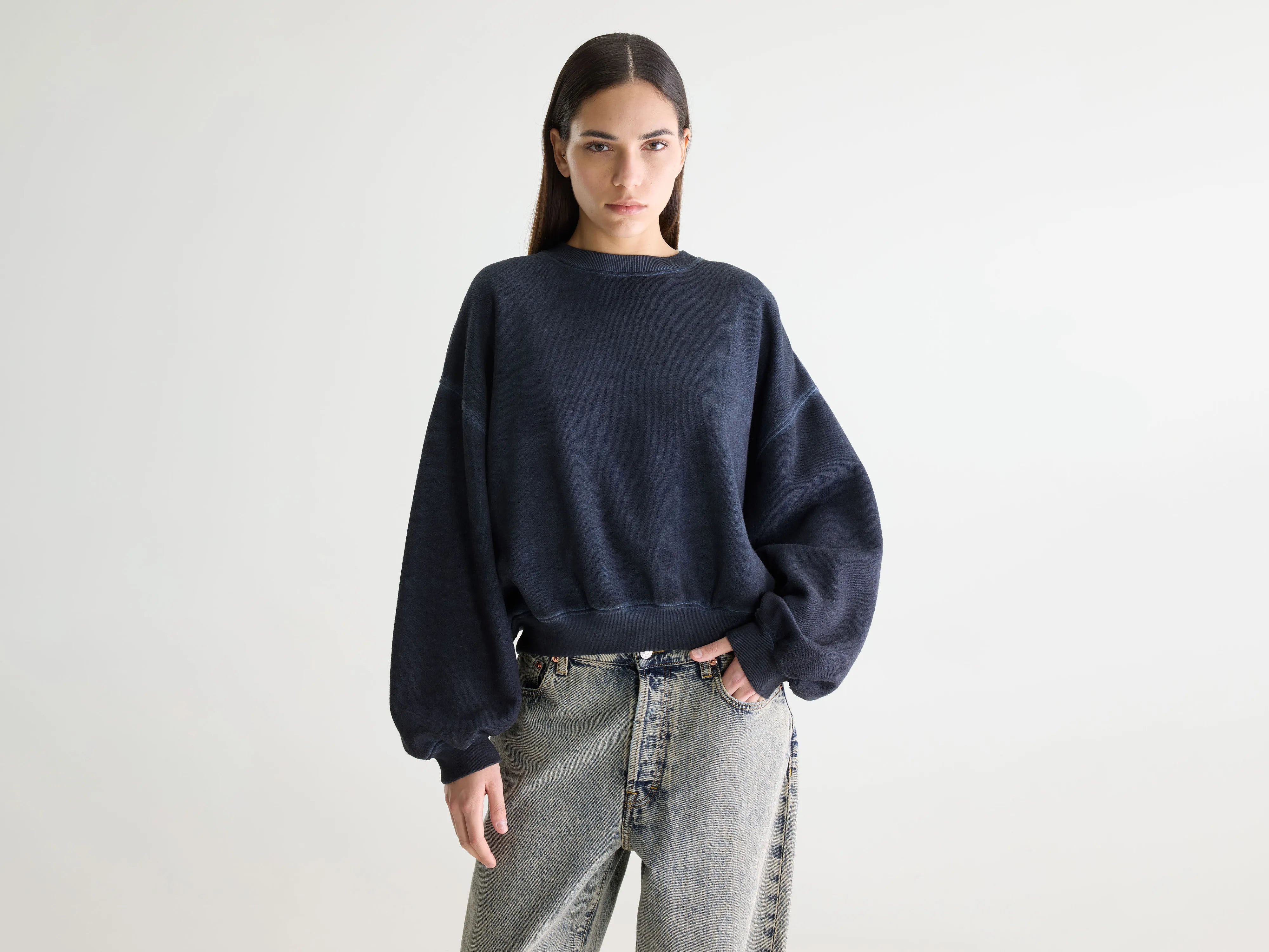 Sweatshirt cropped Fancy (261 / W / NAVY)