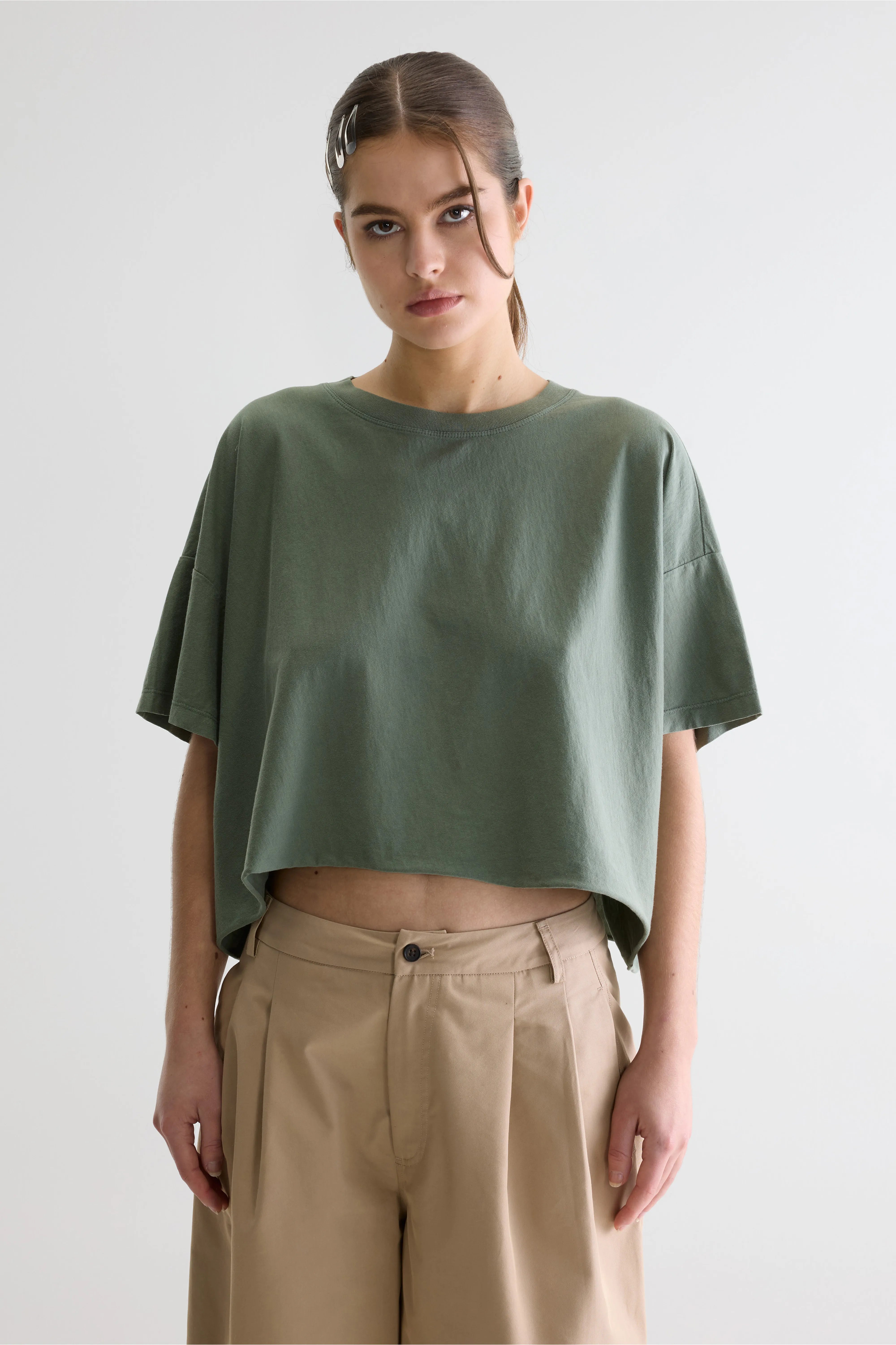 Farpy cropped t-shirt (261 / W / THYME)