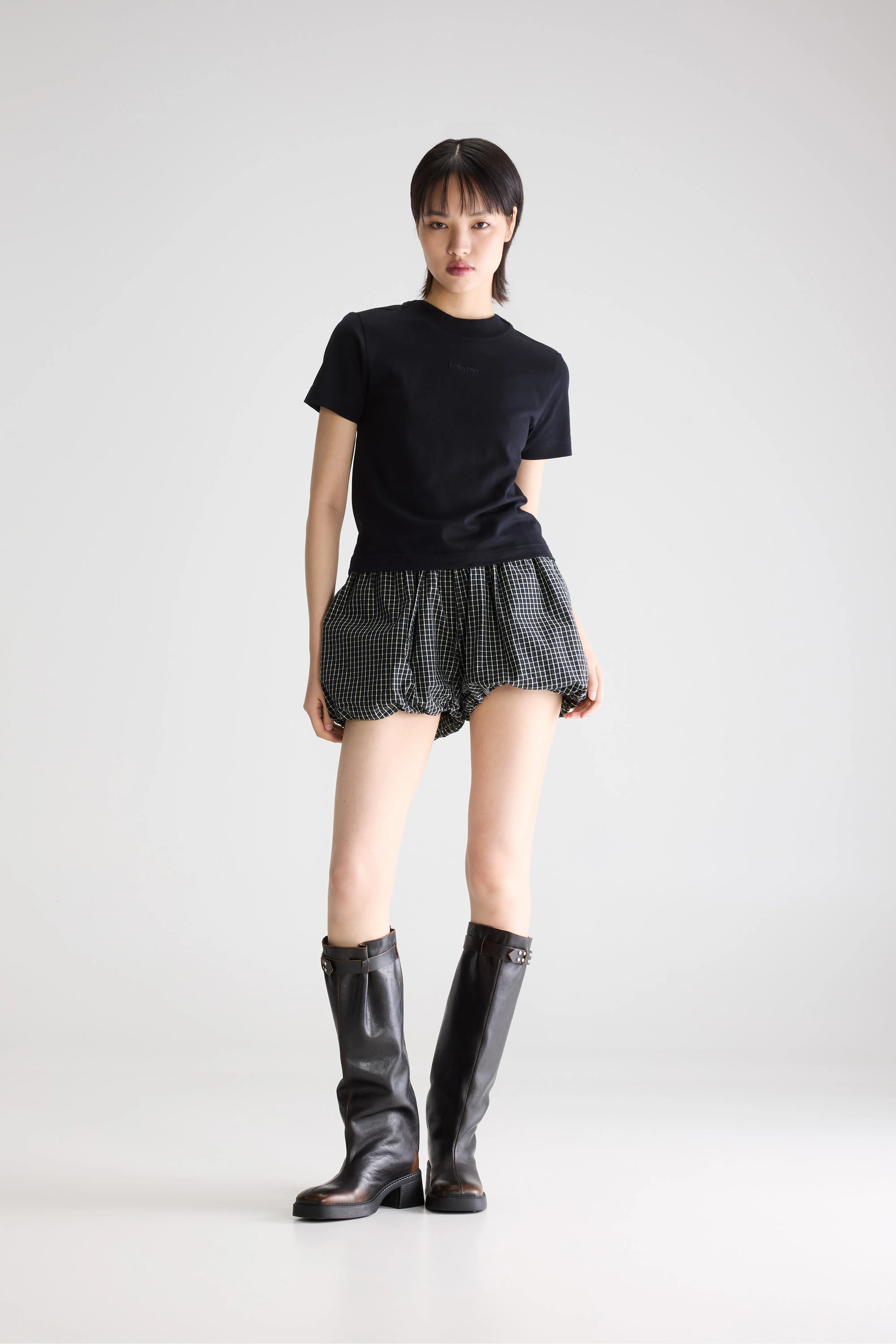 Flec slim t-shirt (261 / W / BLACK BLUE)