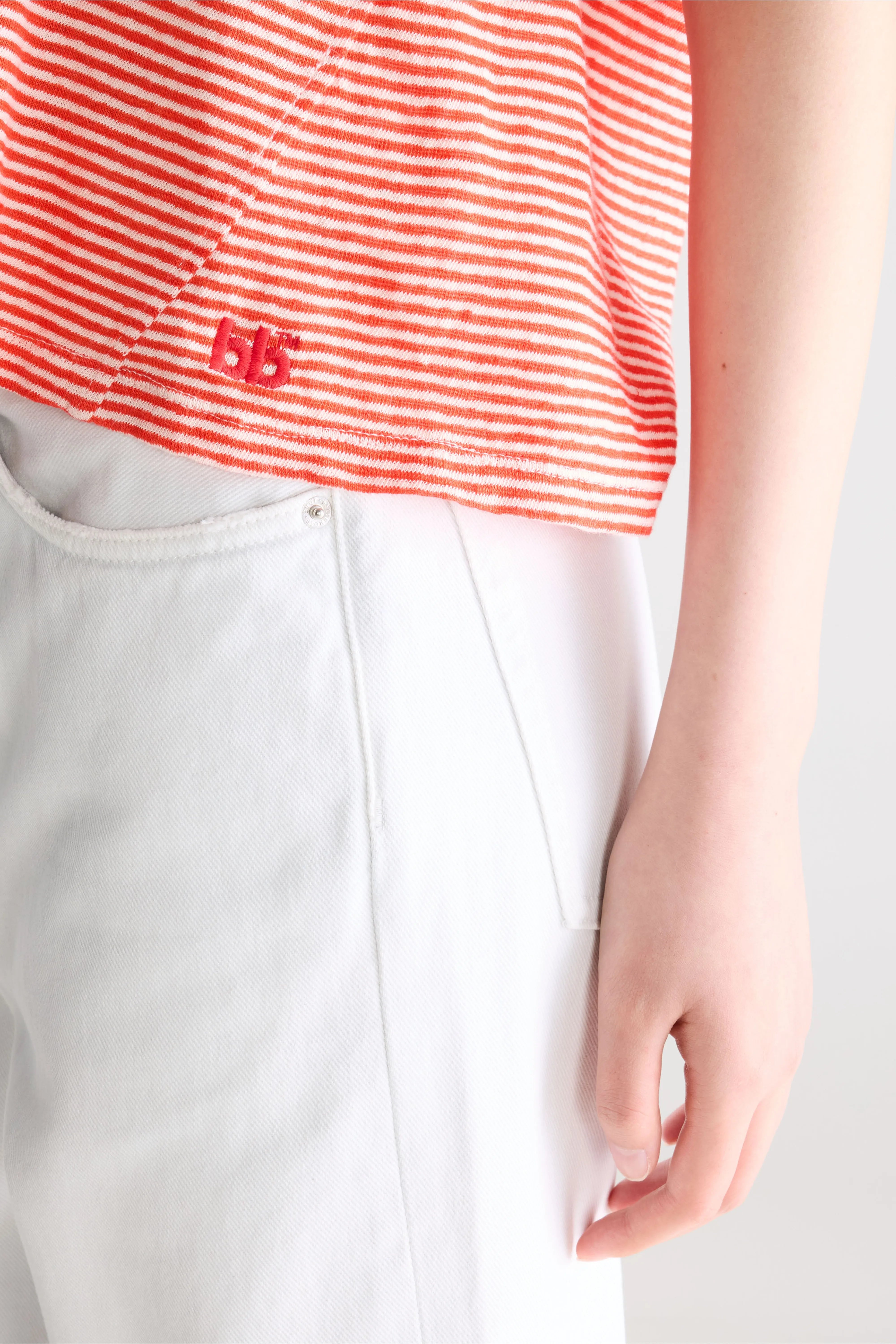 T-shirt col rond Vlyn (261 / W / STRIPE B)