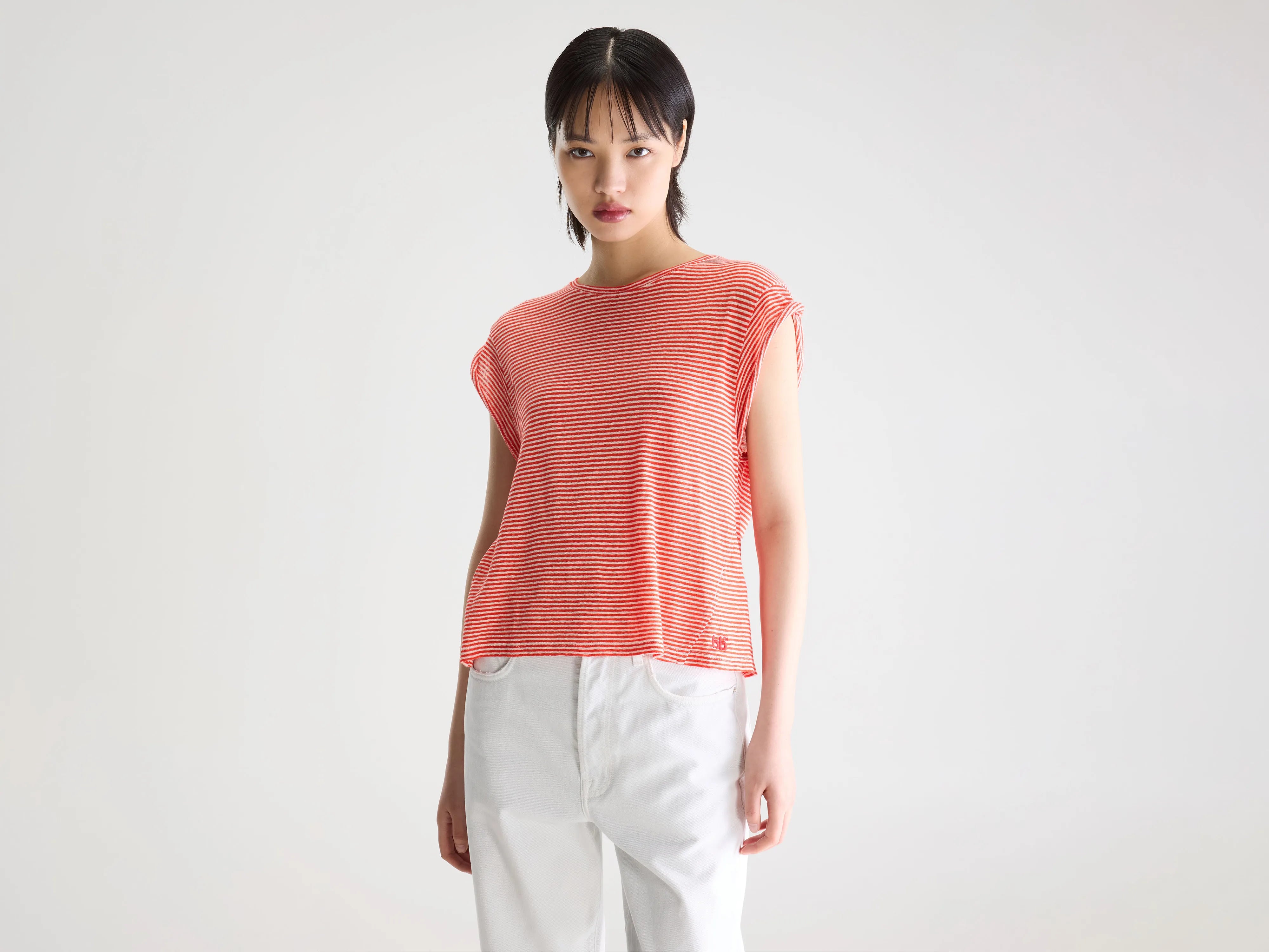 T-shirt col rond Vlyn (261 / W / STRIPE B)
