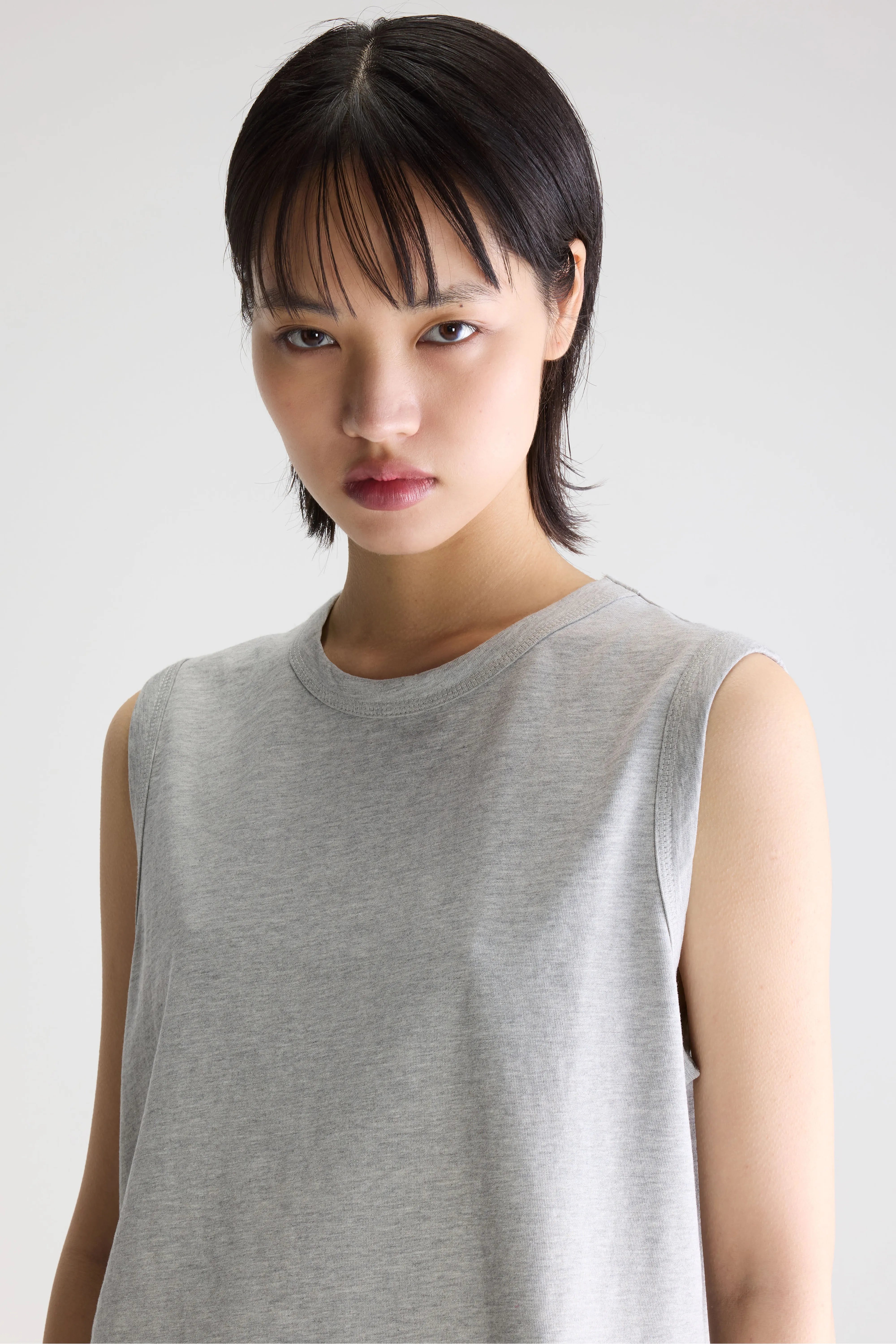 Cuare klassieke tanktop (261 / W / H. GREY)