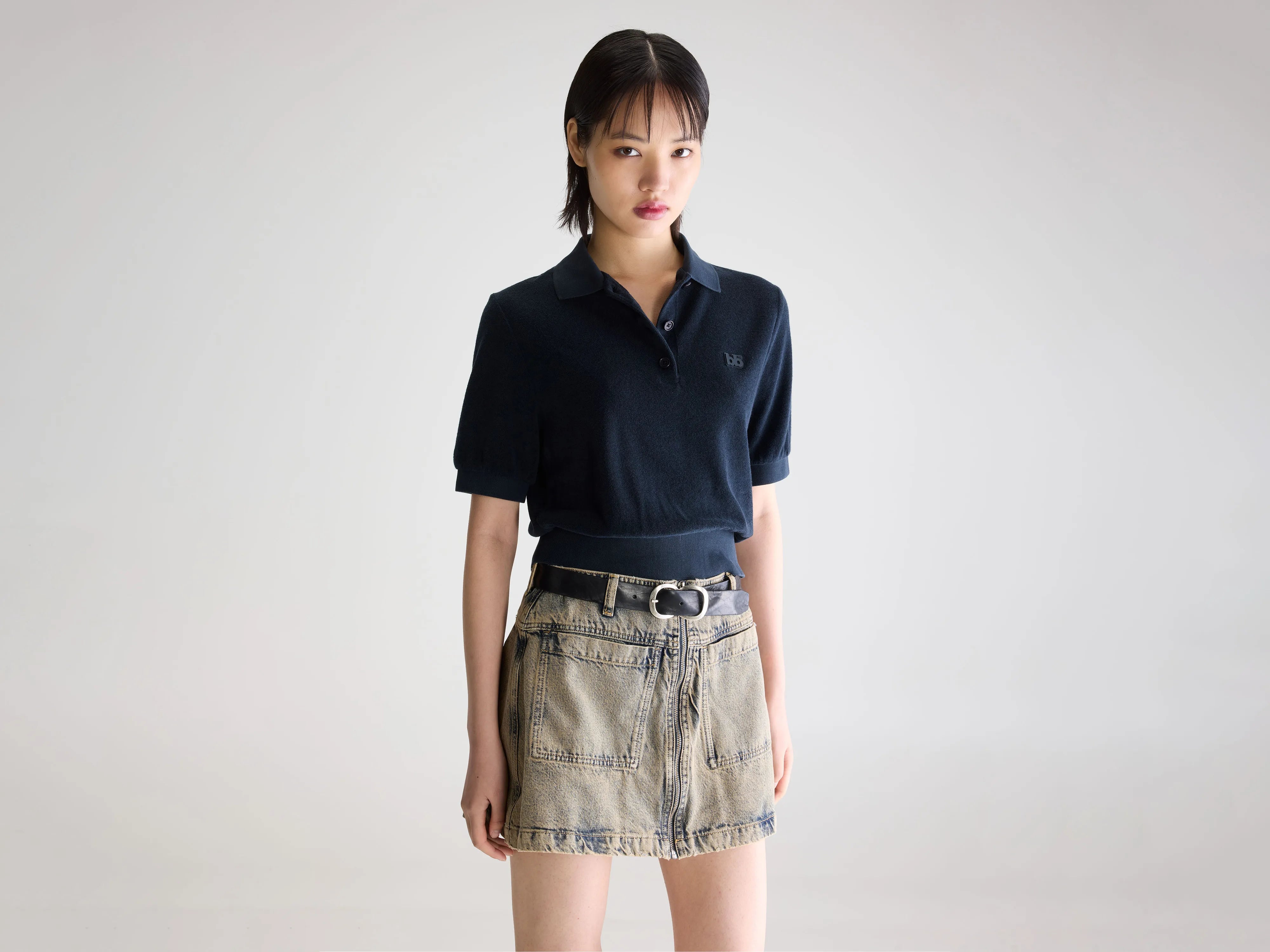 Crixus polo in badstof (261 / W / NAVY)