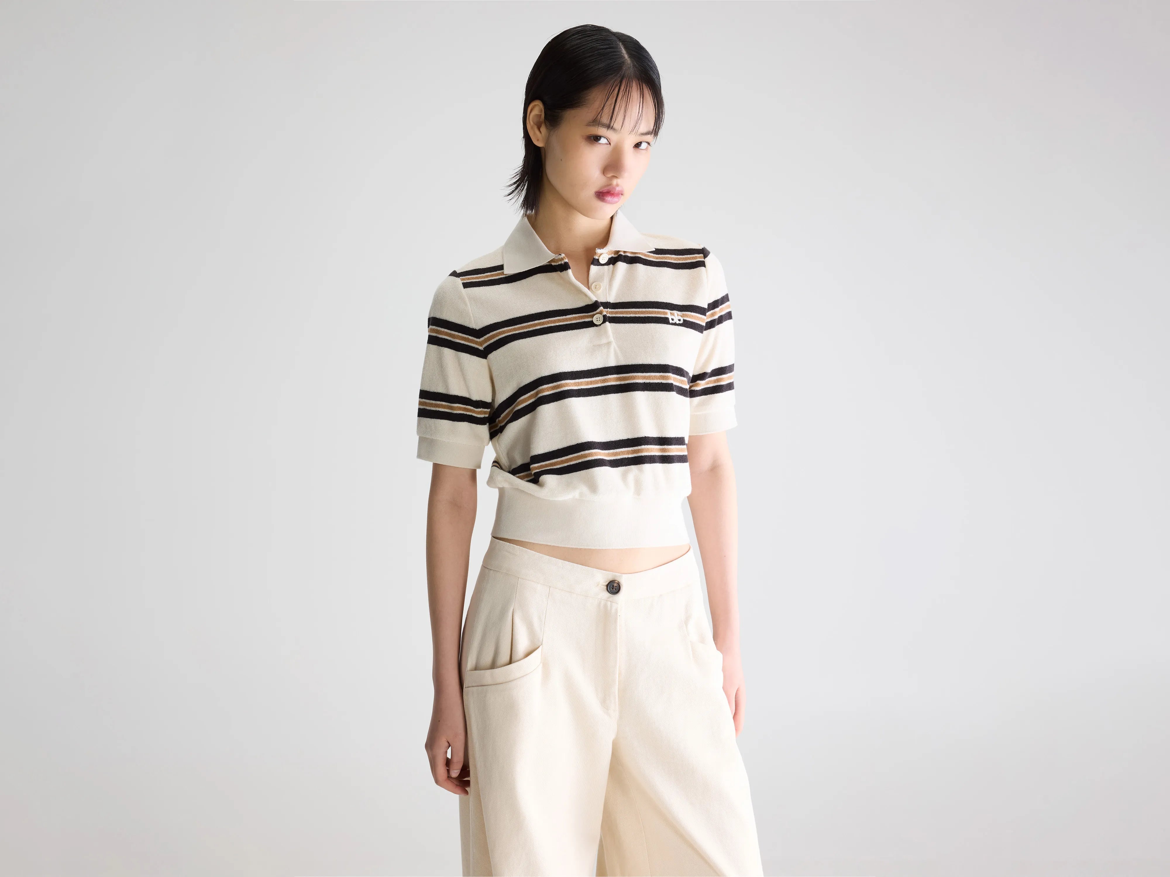 Crixus polo in badstof (261 / W / STRIPE B)