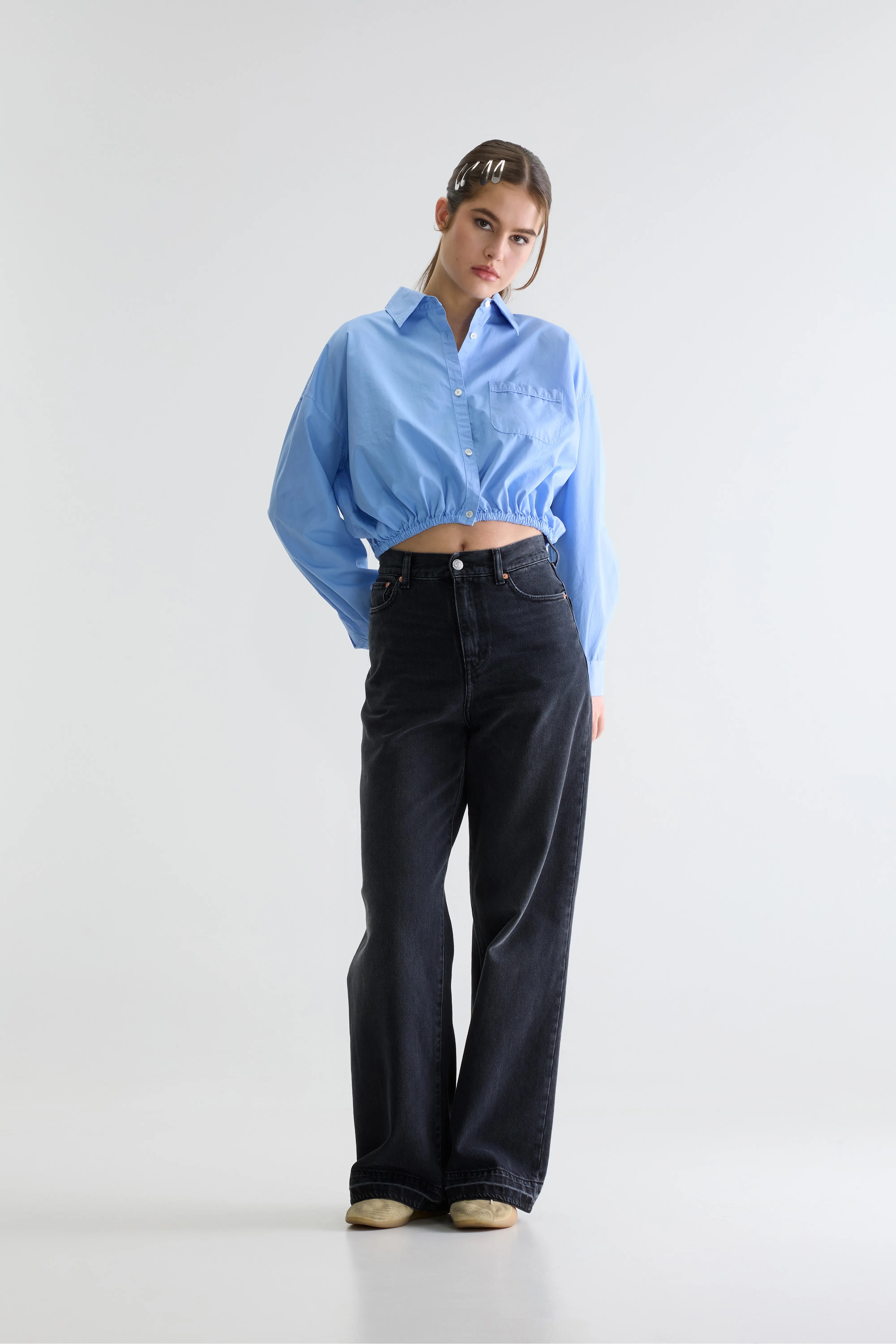 Gemma cropped hemd (261 / W / BLUE SHIRT)