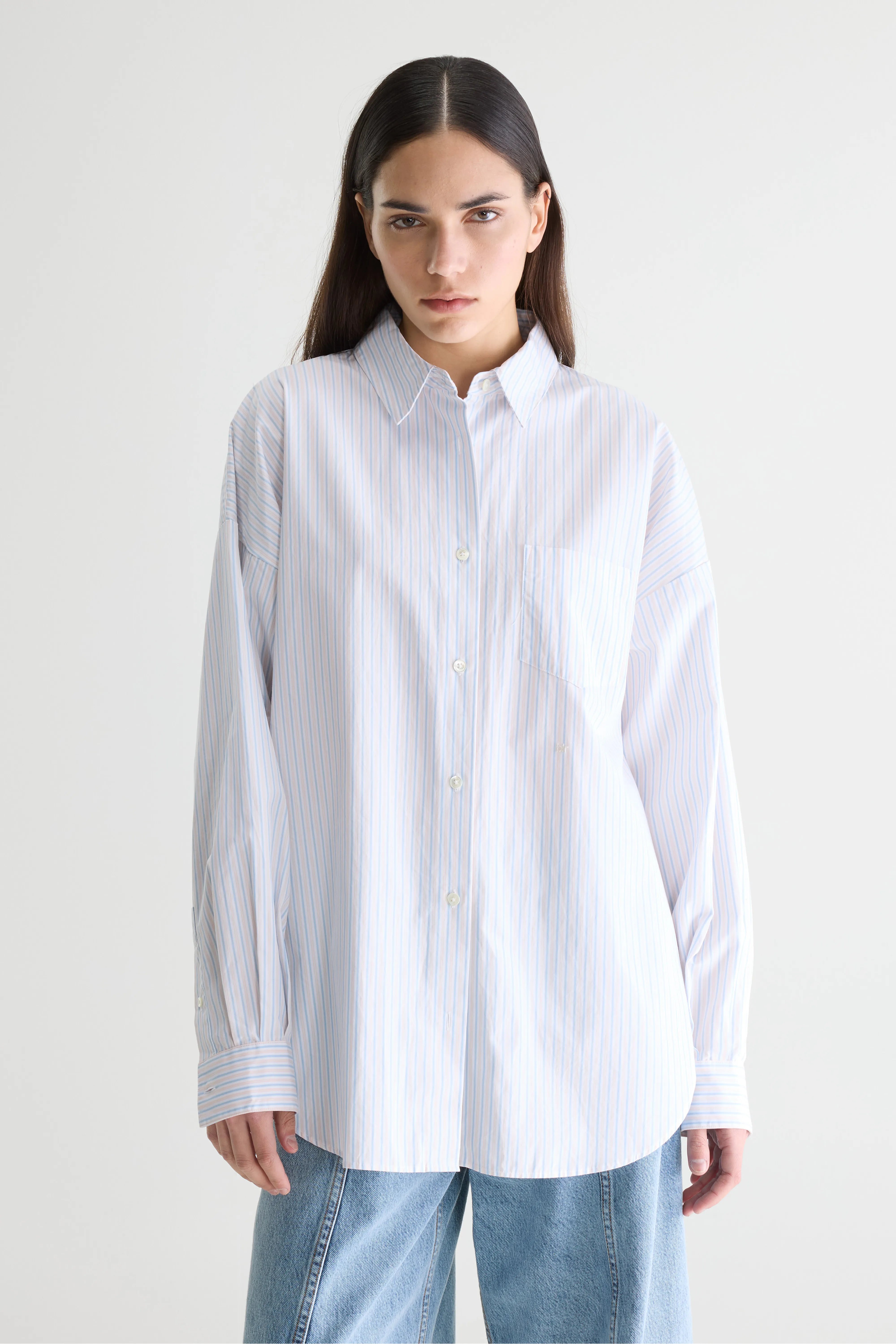 Chemise en popeline rayée Giorgia (261 / W / STRIPE A)