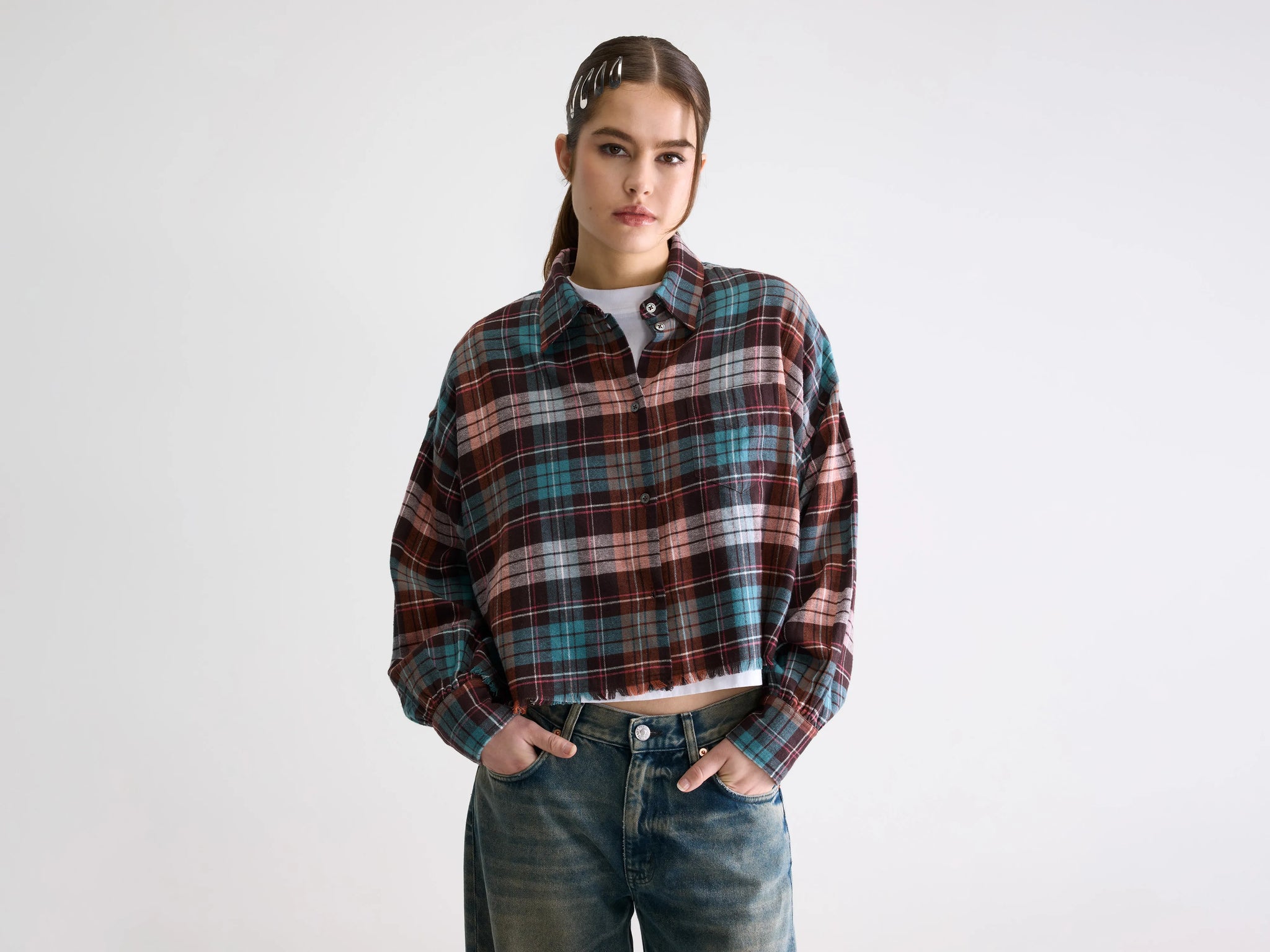 Women's blue cropped relaxed-fit shirt | Bellerose